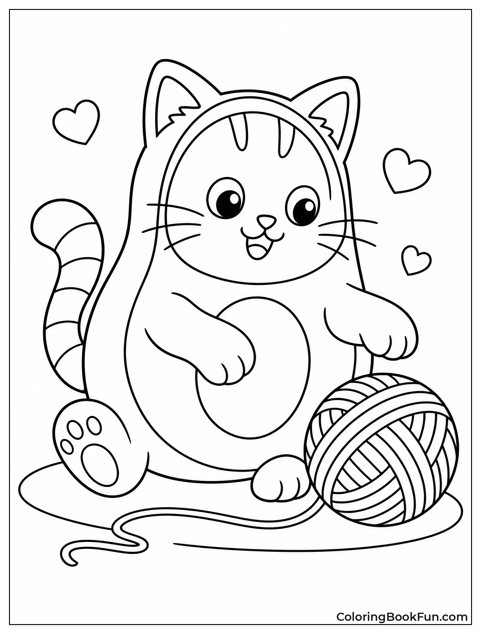 Cat Avocado Playing with Yarn