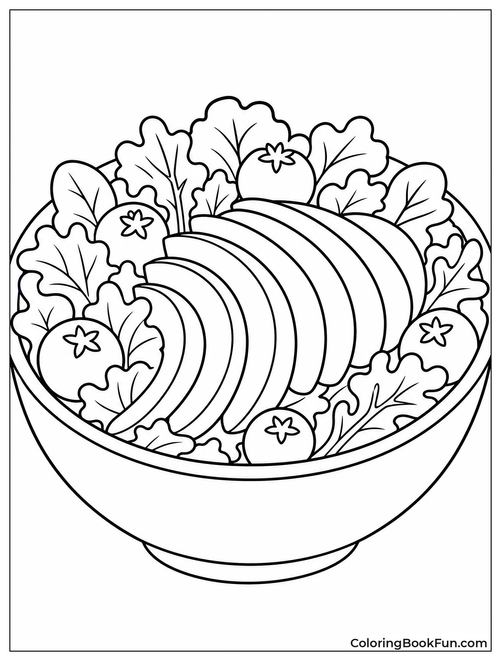 Salad Bowl with Avocado Slices