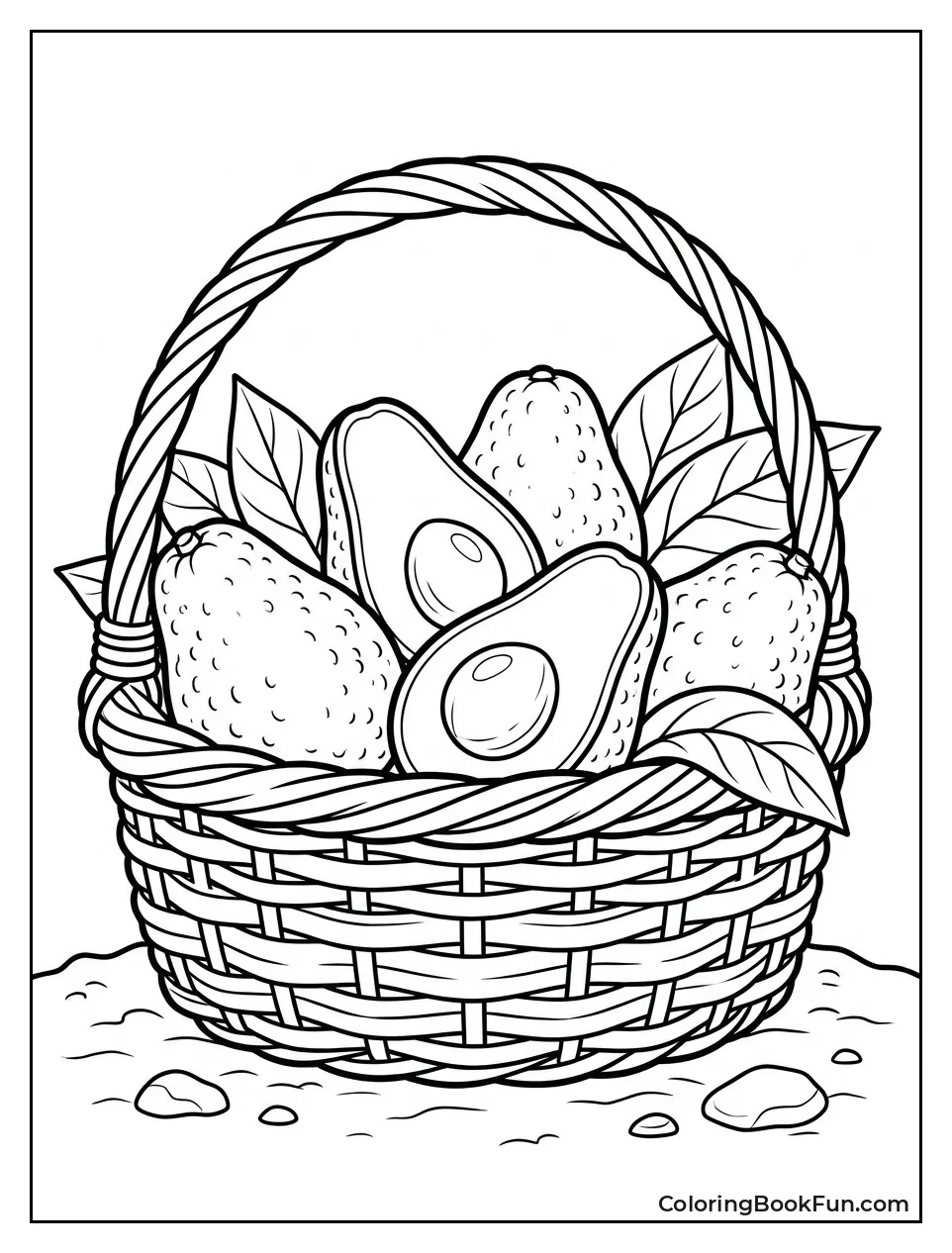 Basket Full of Fresh Avocados