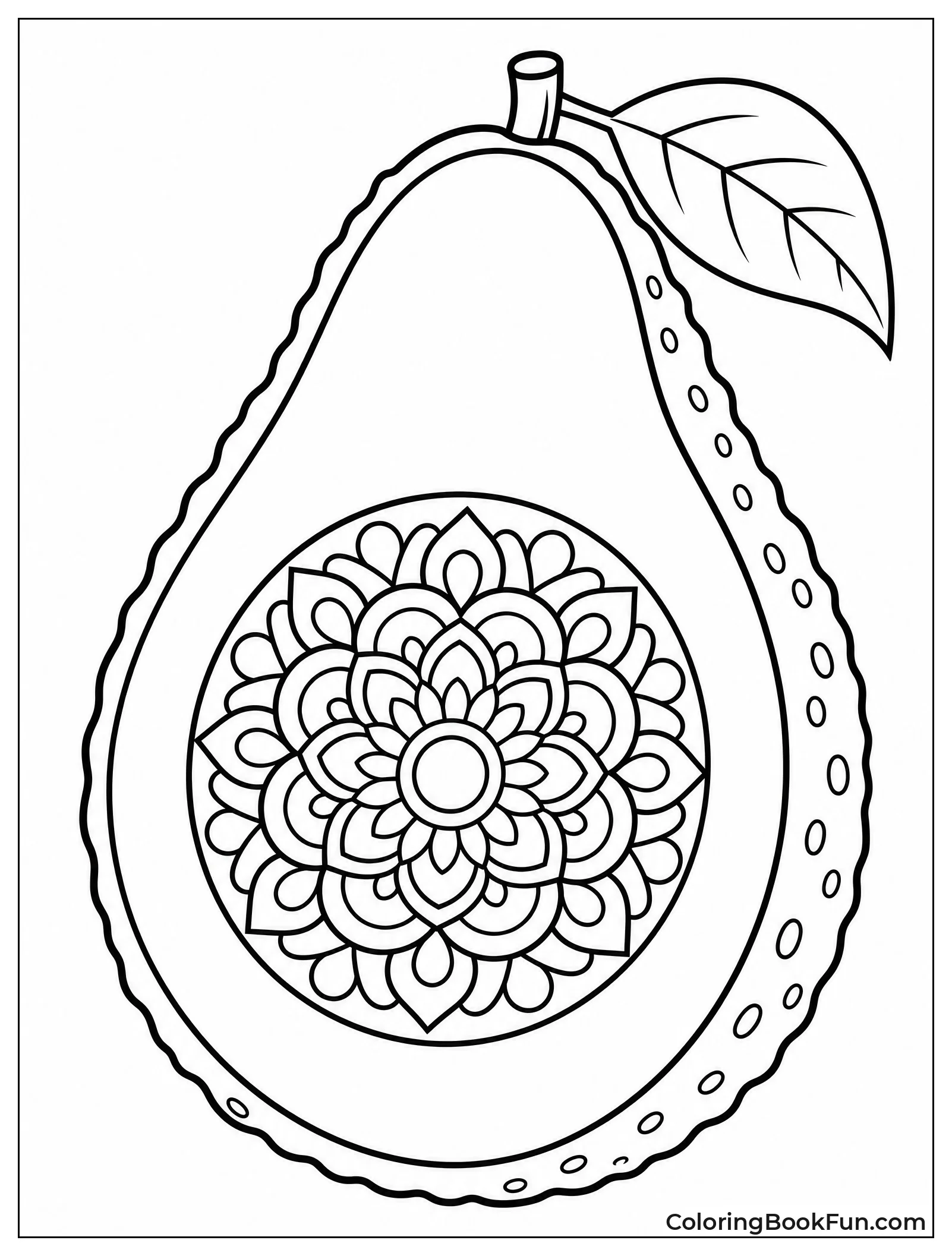 Avocado with Mandala Pit Design