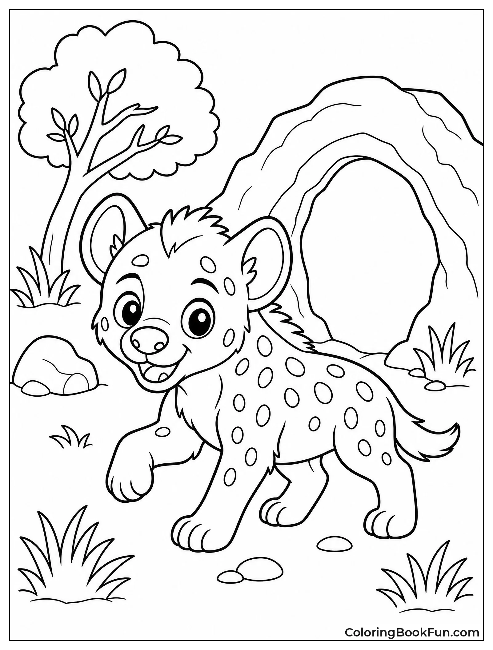 Baby Hyena Plays Near Den