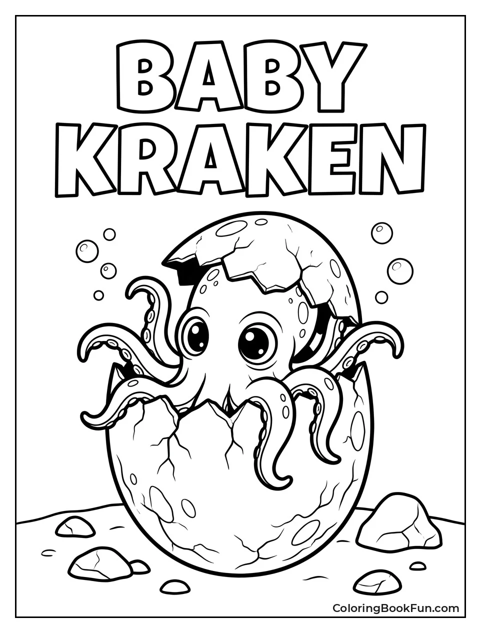 Baby Kraken Coming Out of Egg