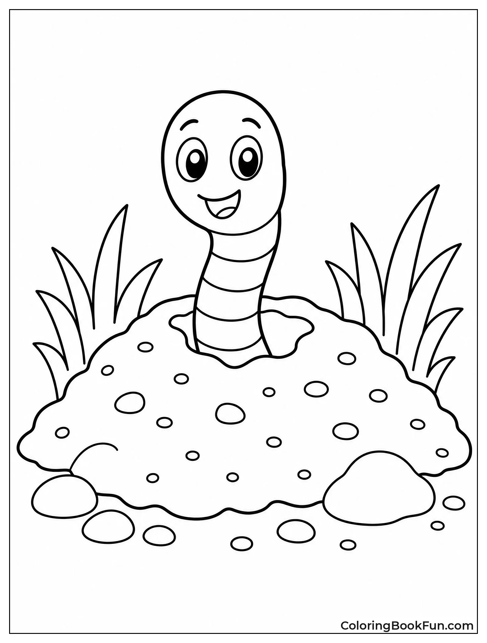 Baby Worm Peeks From Soil