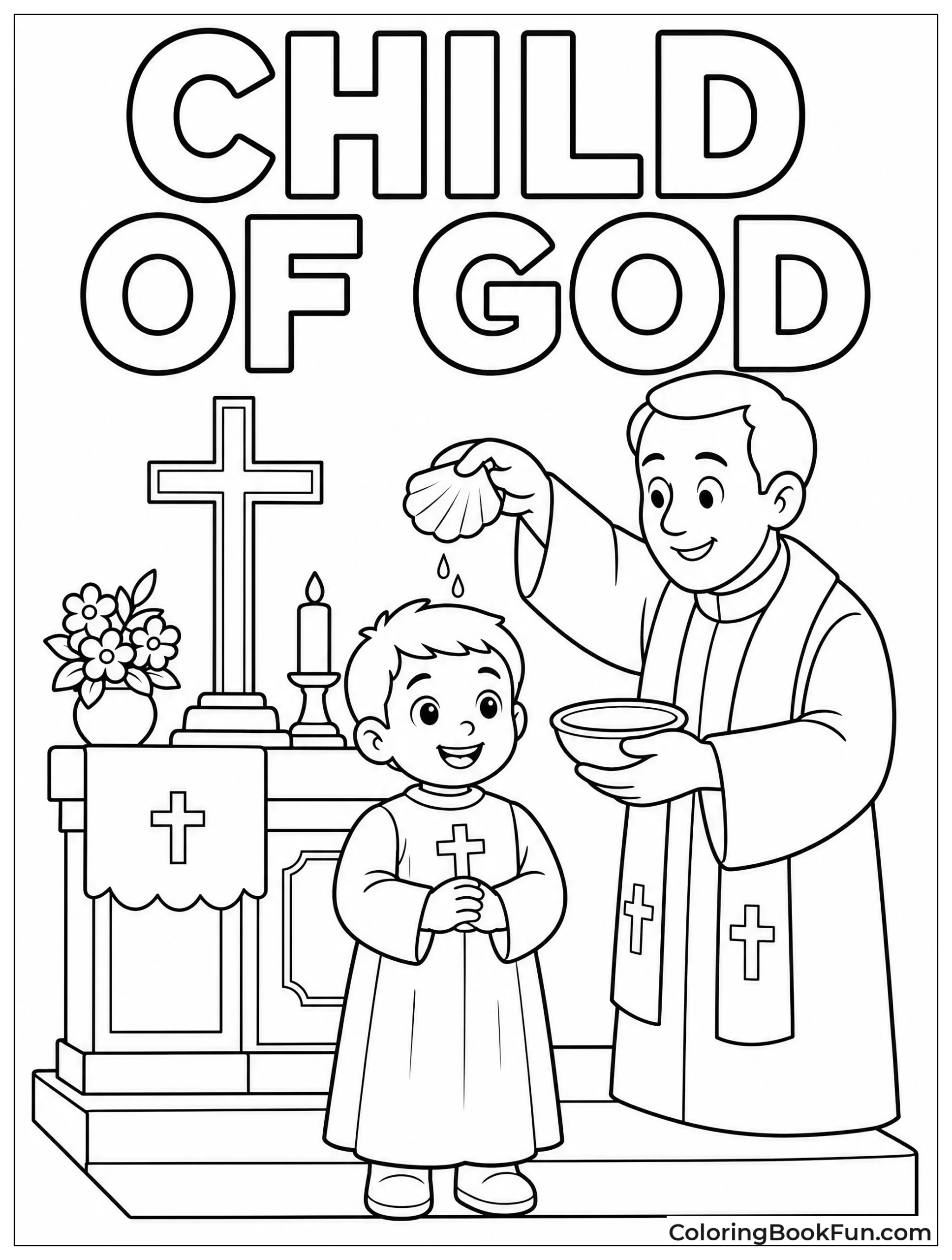 Child Standing Near Altar