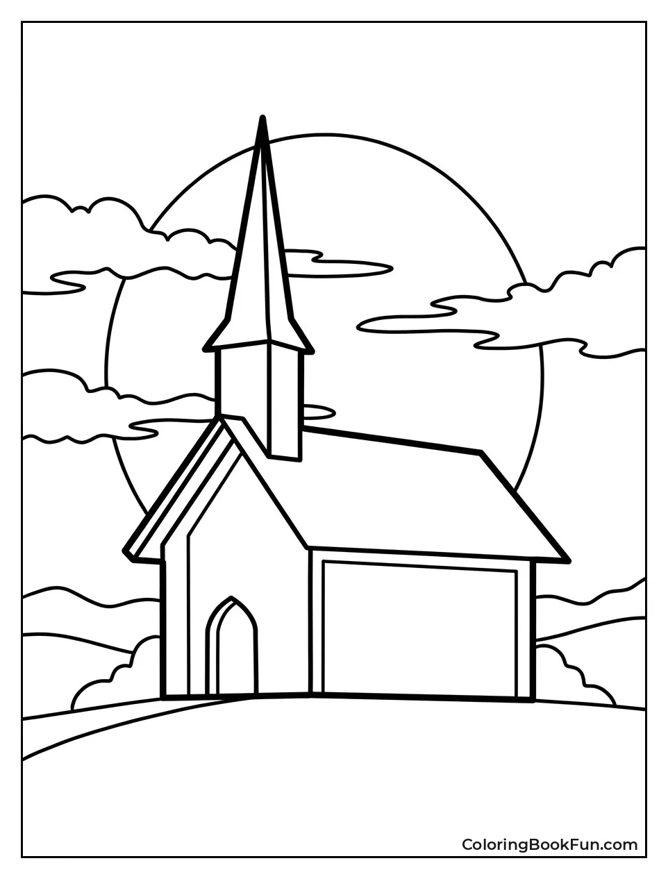 Church Steeple at Sunset