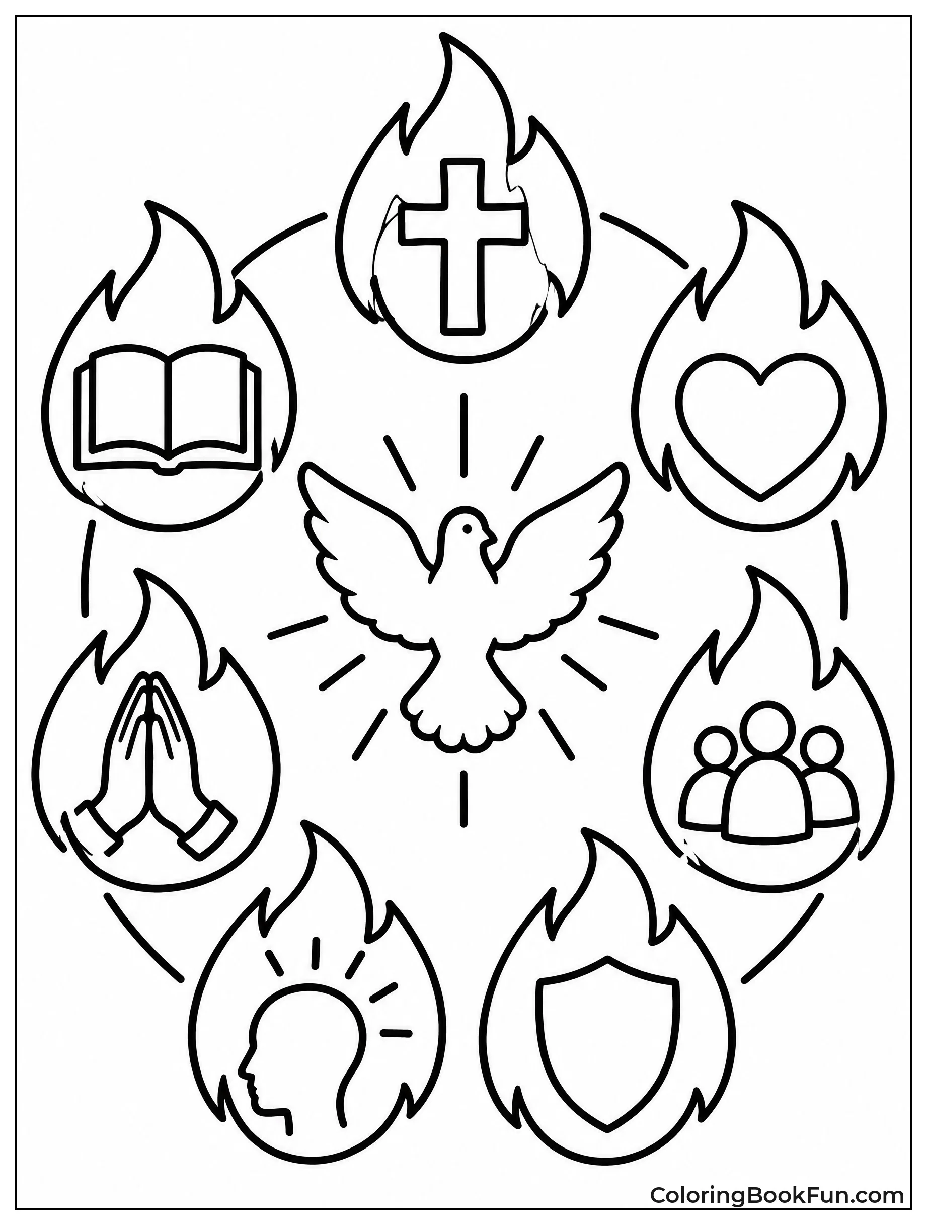 Seven Flames in Circle