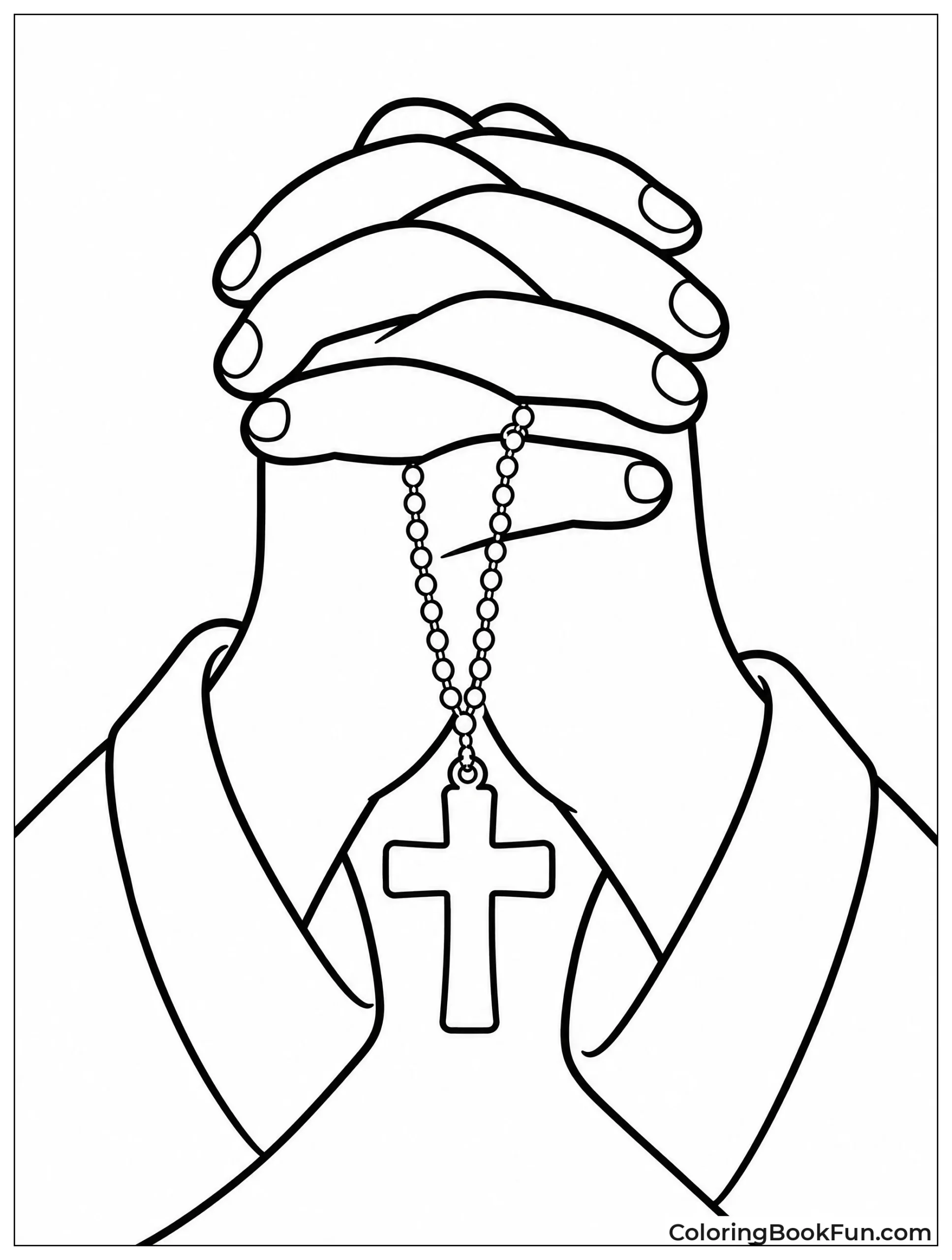 Hands Holding Cross Necklace