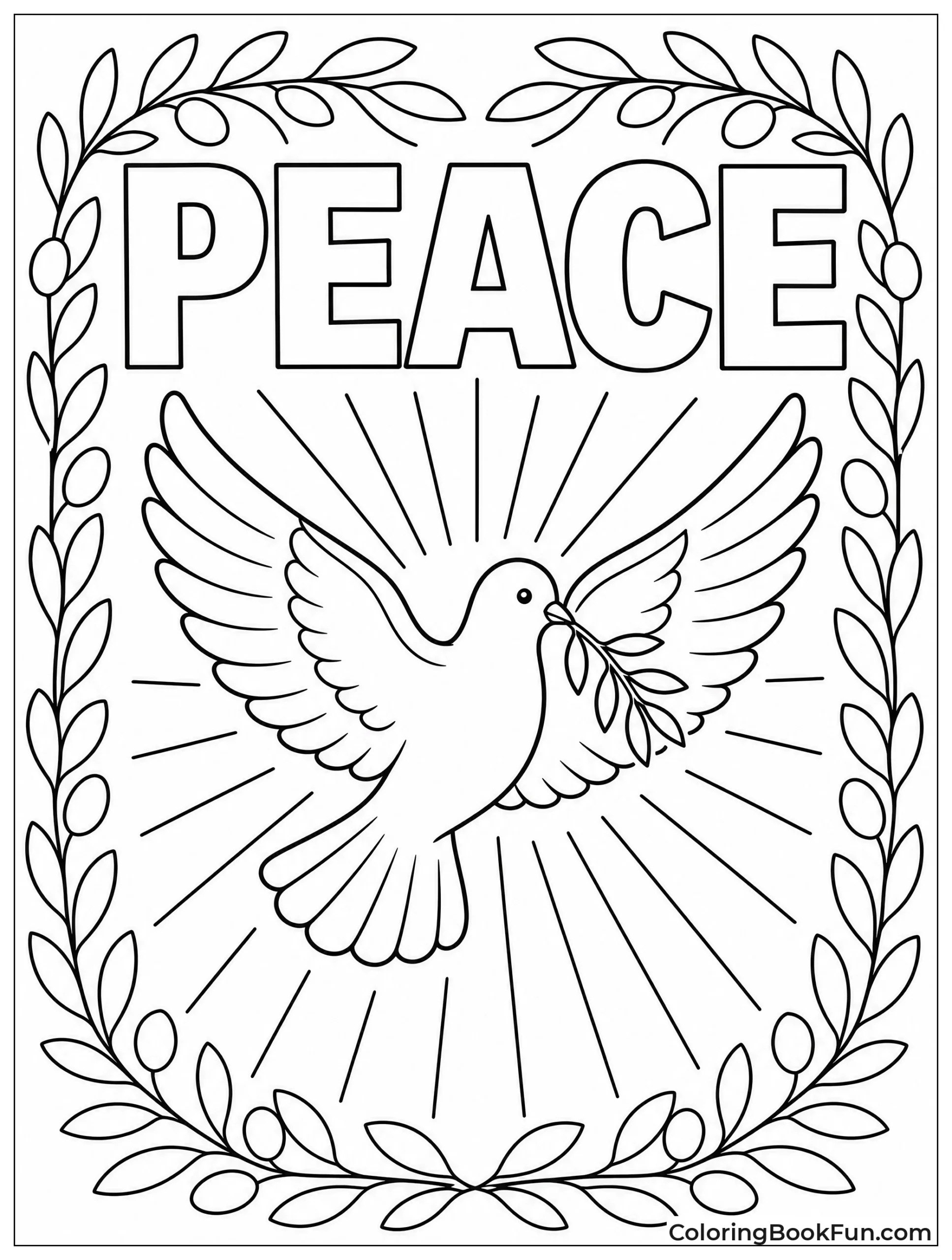 Dove with Light Rays