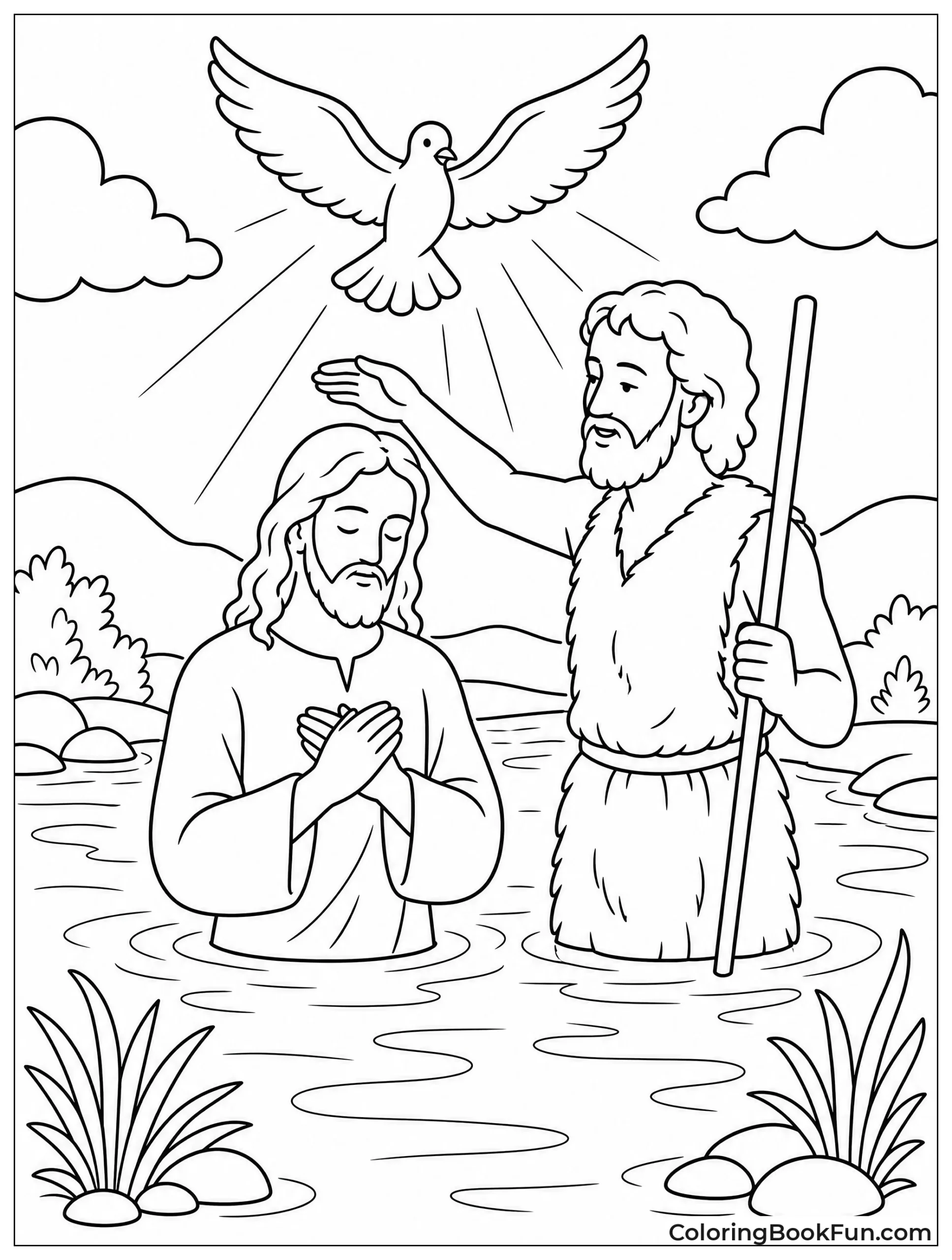 Jesus Standing in Jordan