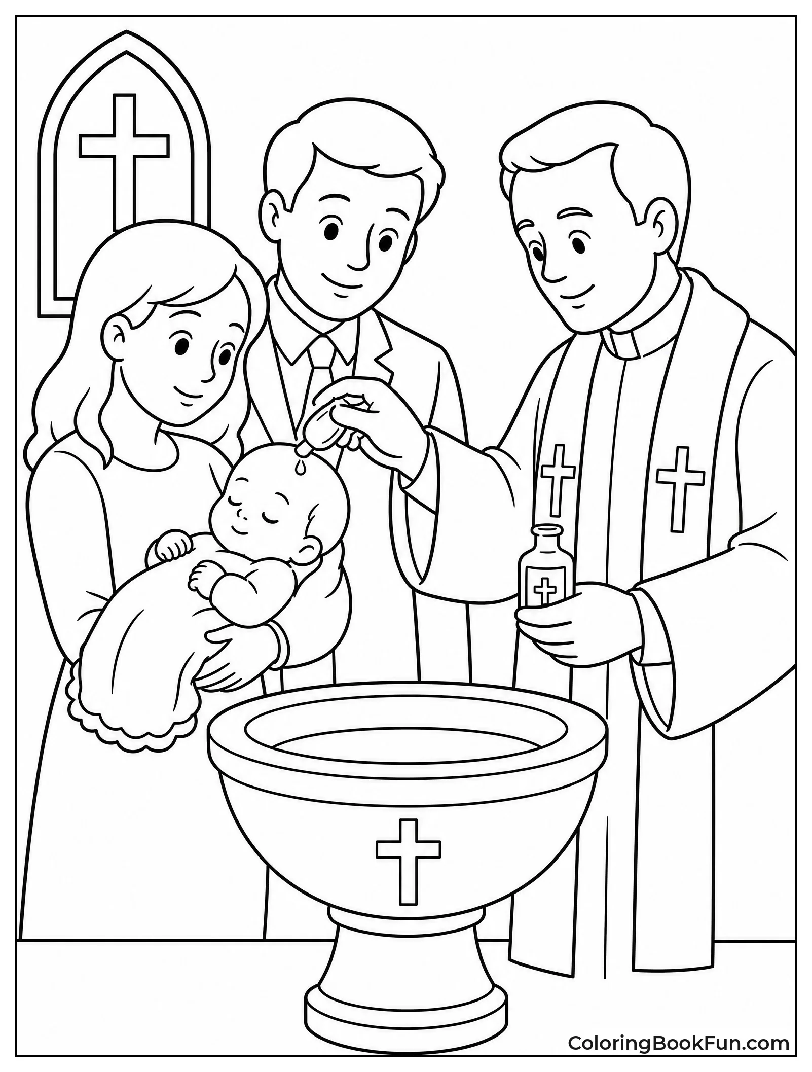 Priest Anointing Baby Forehead