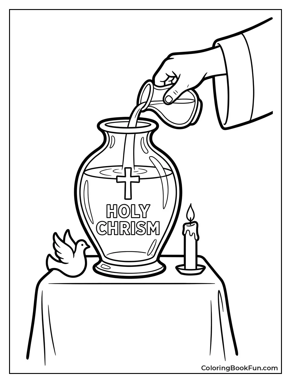 Vessel Holding Holy Oil