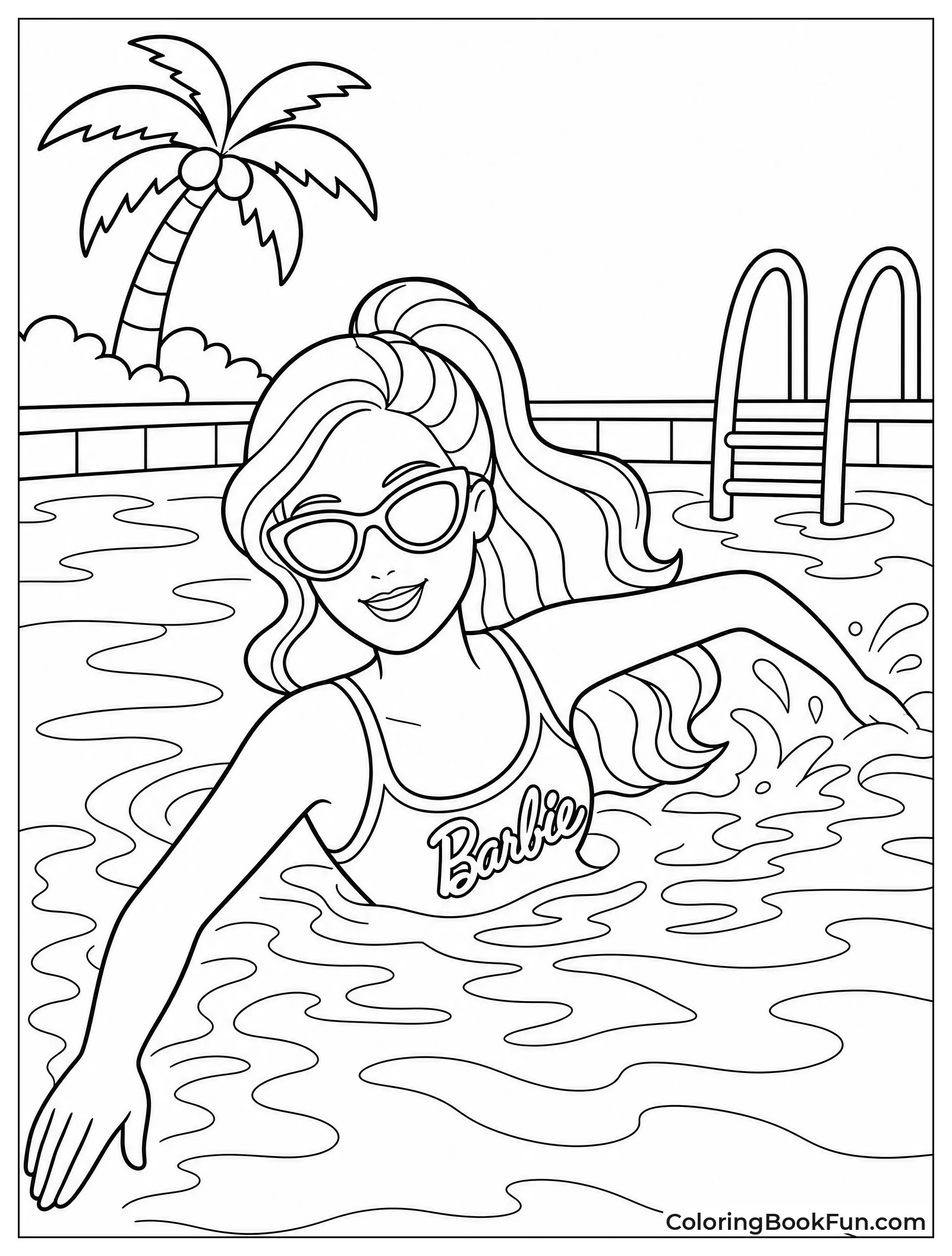 Barbie Swims in Sparkling Pool