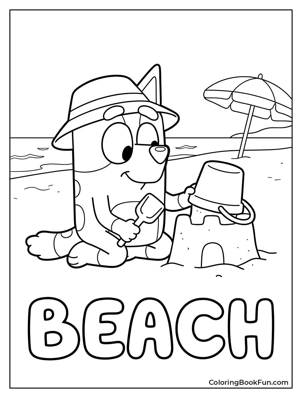 Muffin Building Sandcastle at Beach