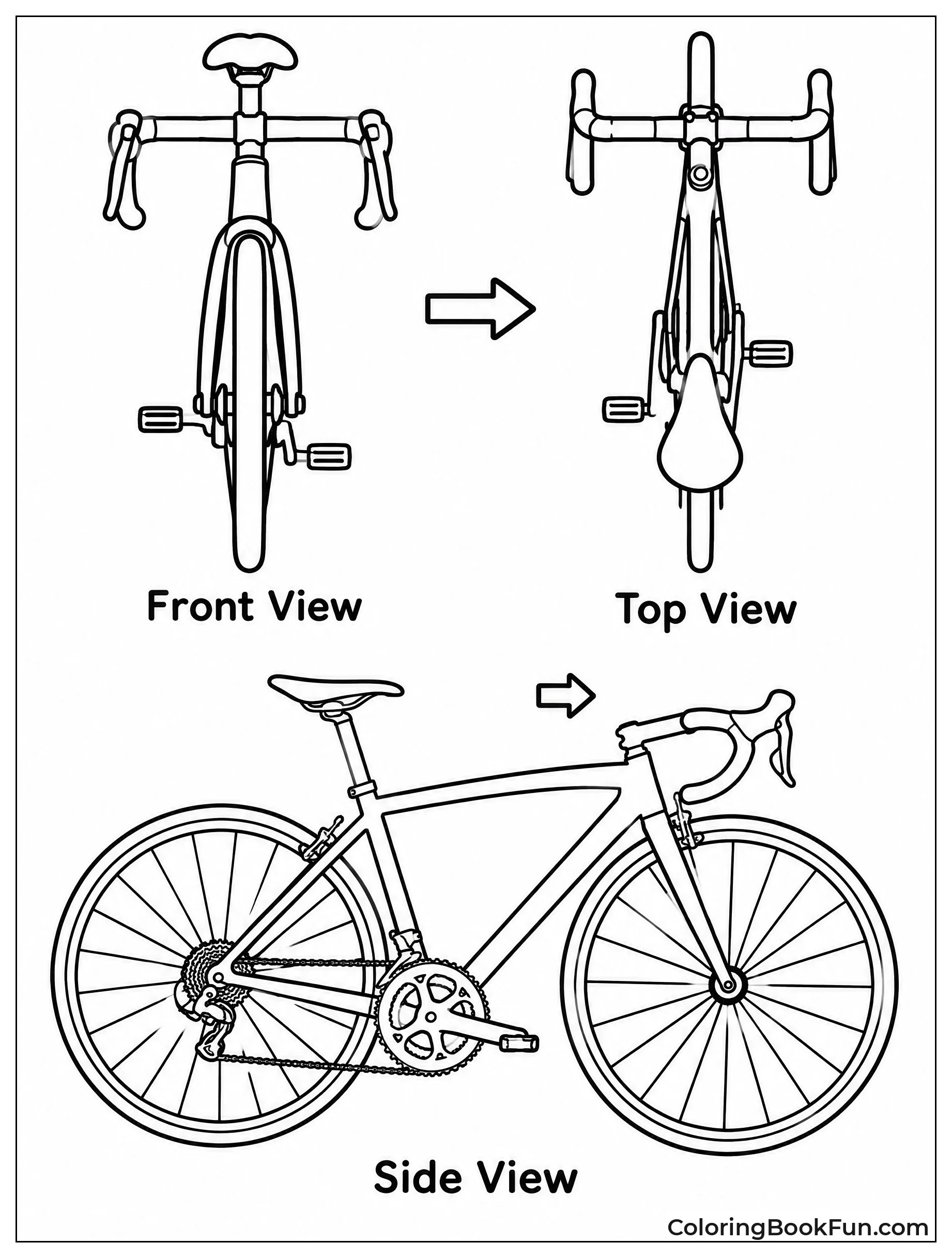 Blueprint of Racing Bike Views