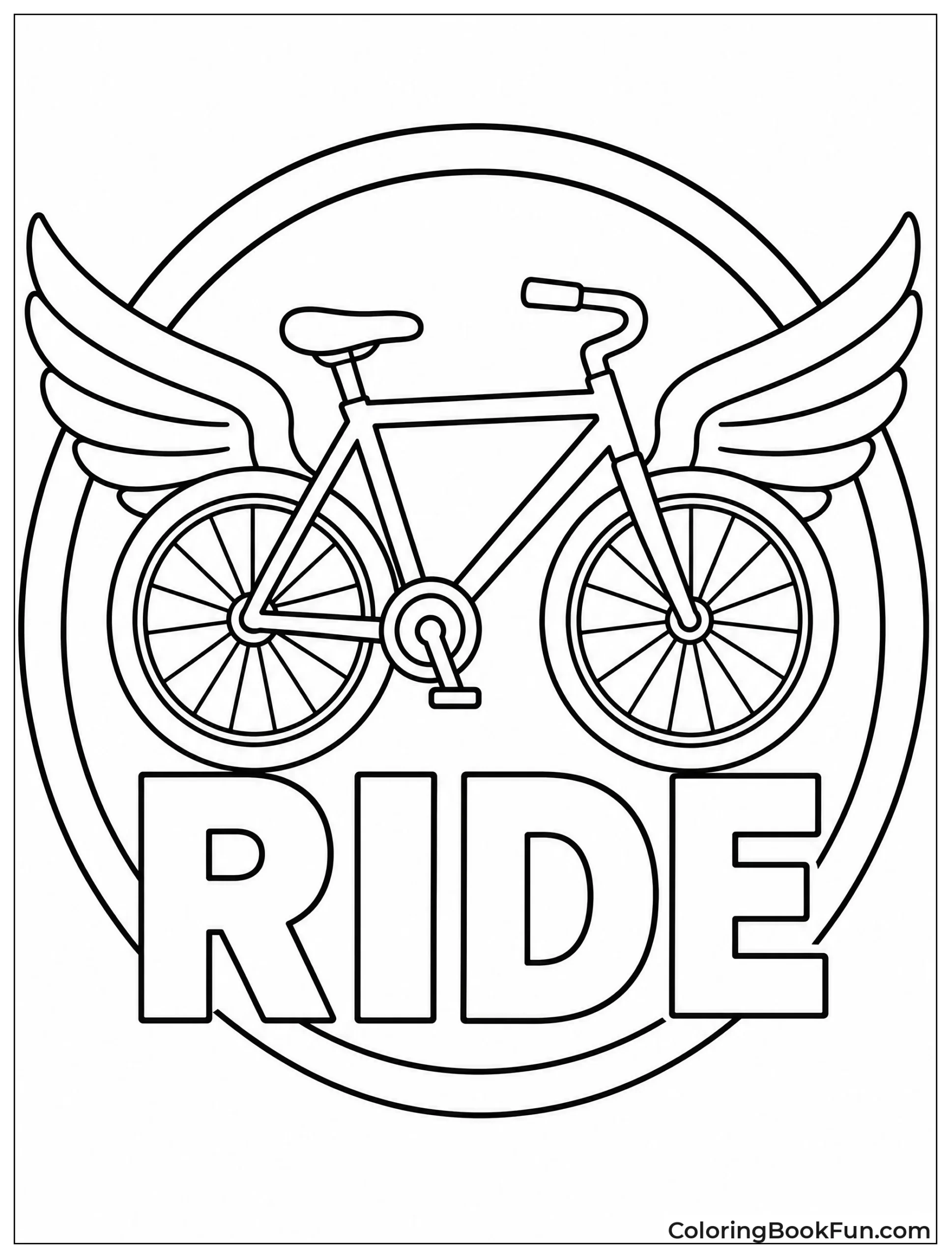 Winged Bicycle Logo Badge