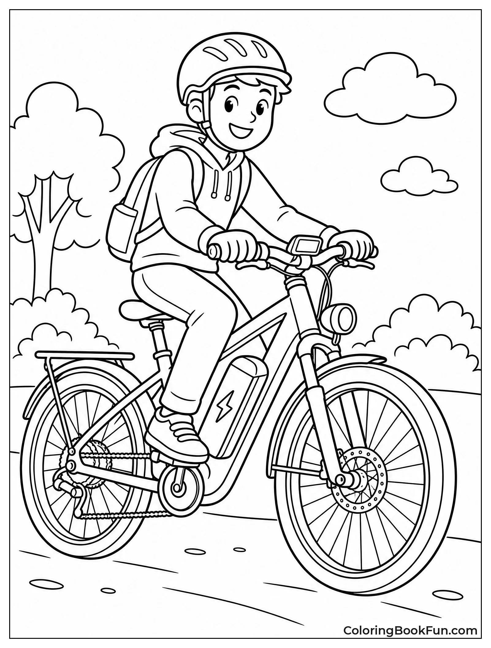 Rider on an Electric Bicycle