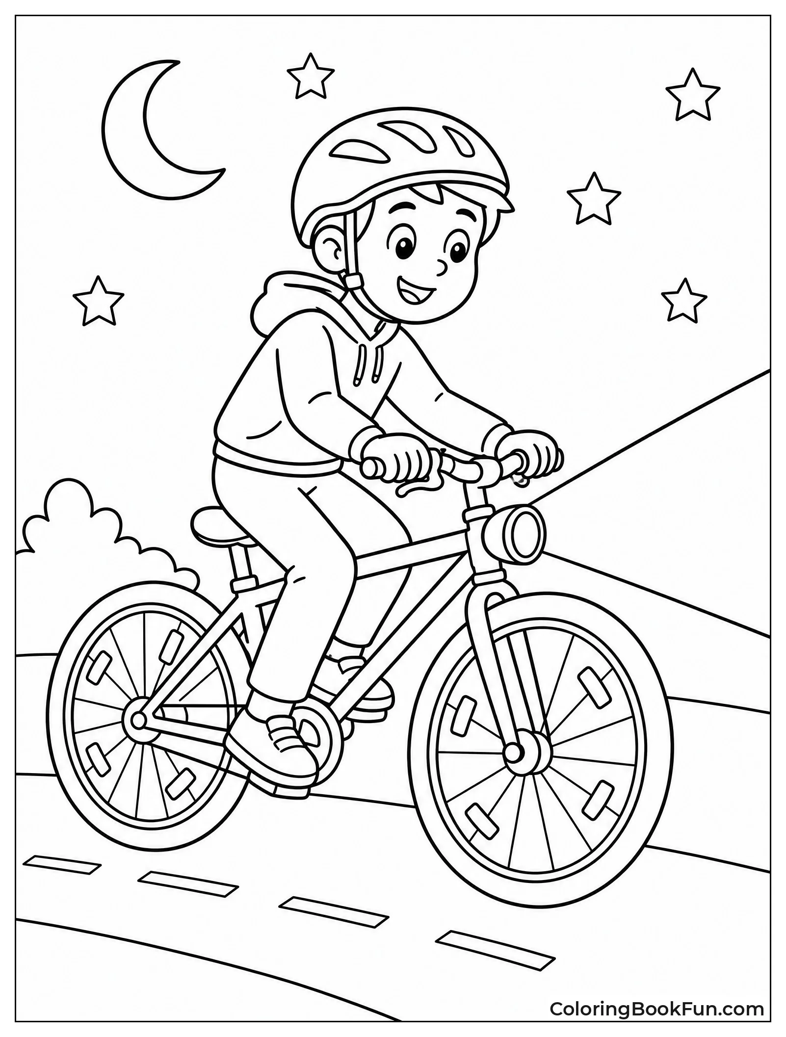 Night Bike Ride with Headlight