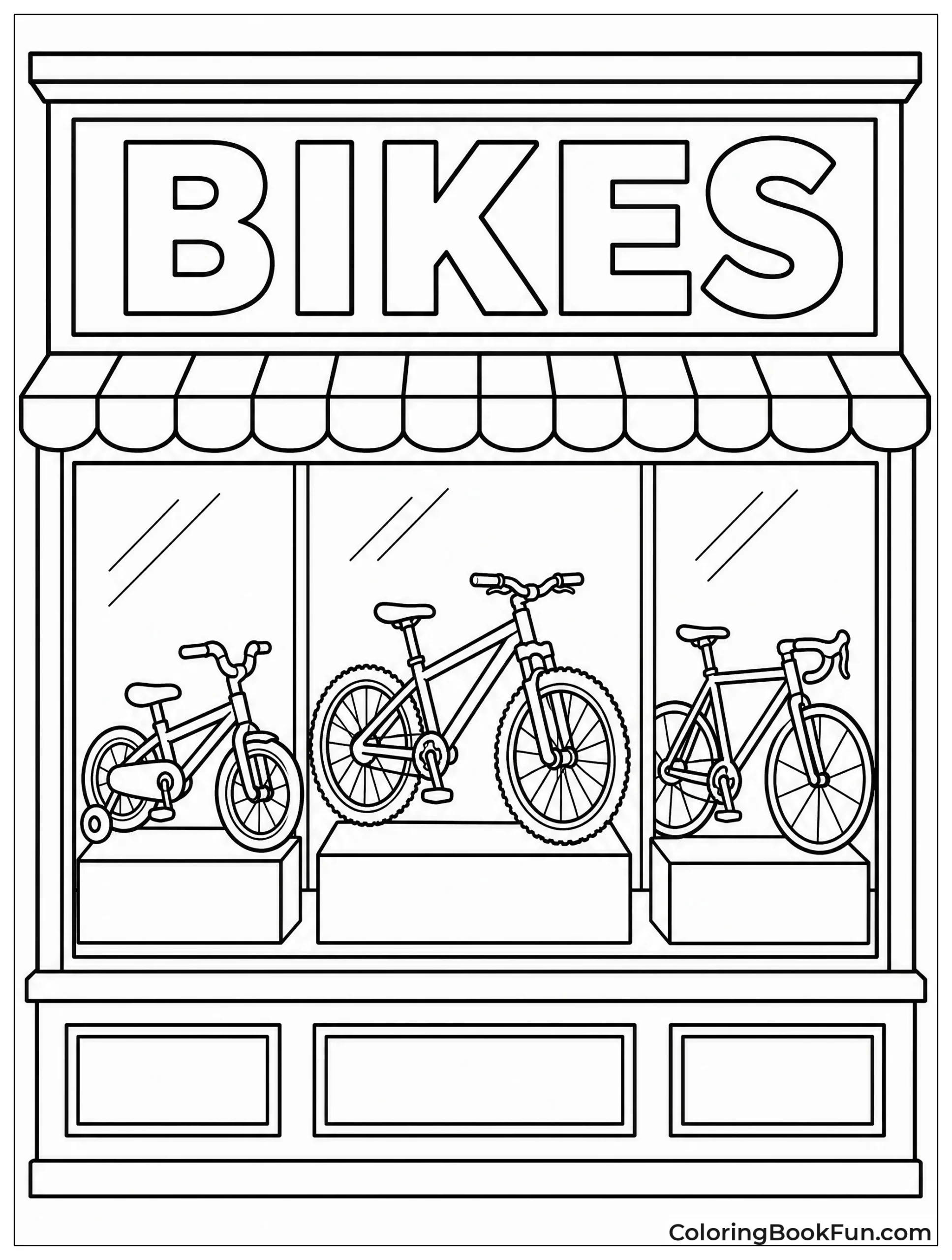 Bikes in Shop Window Display
