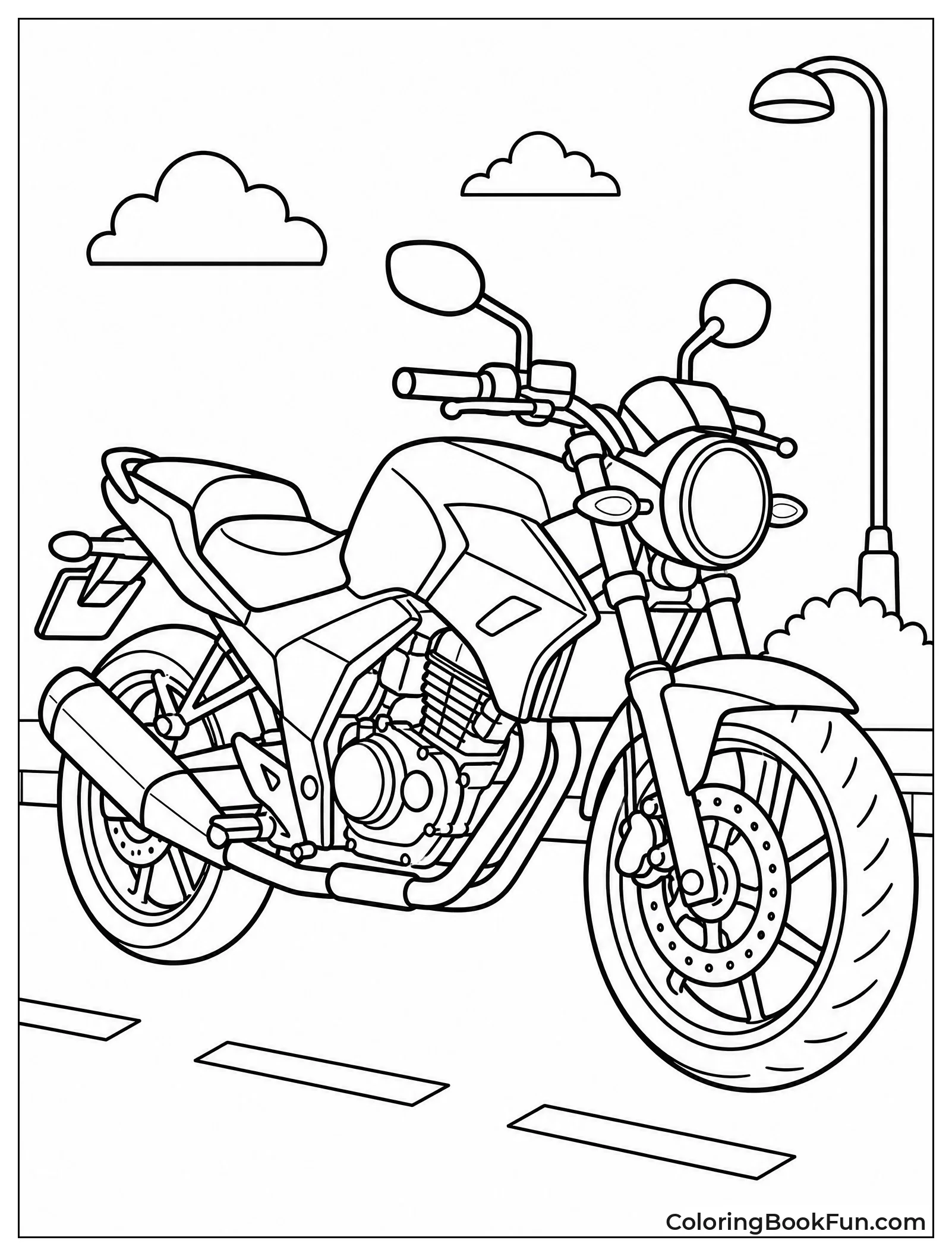 Motorcycle Parked on the Street