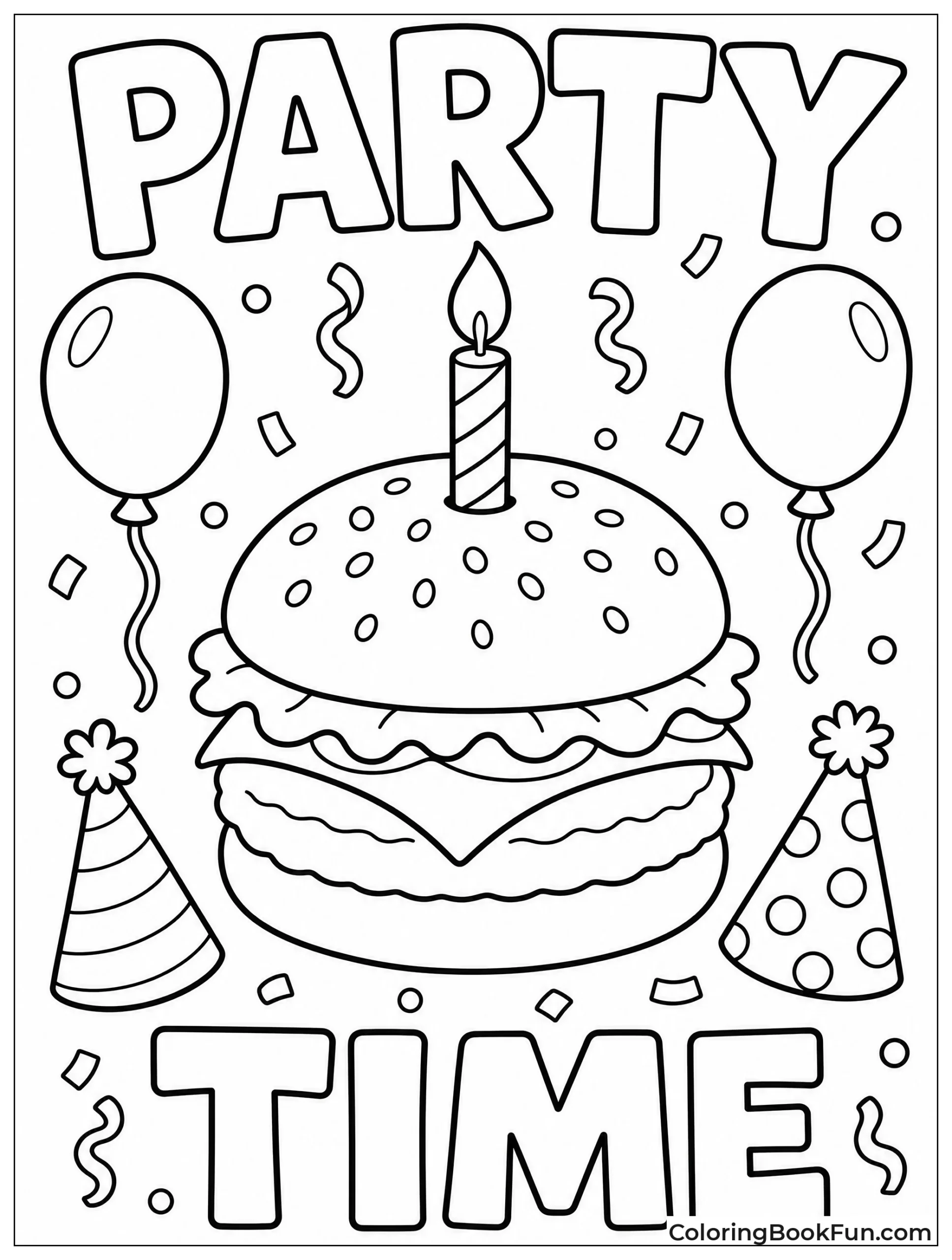 Burger with Birthday Candle