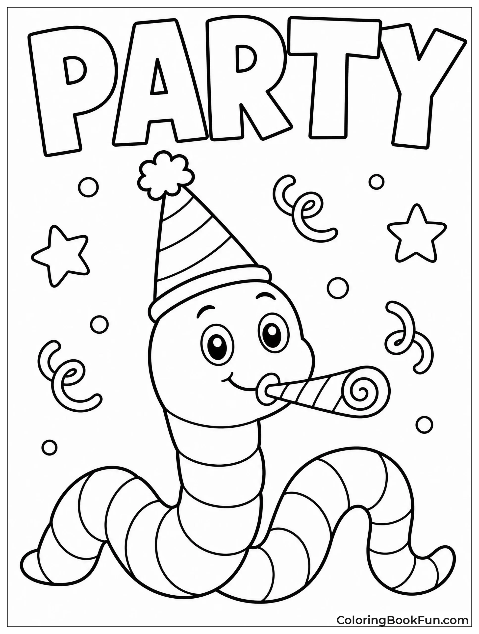 Worm Celebrates With Party Hat