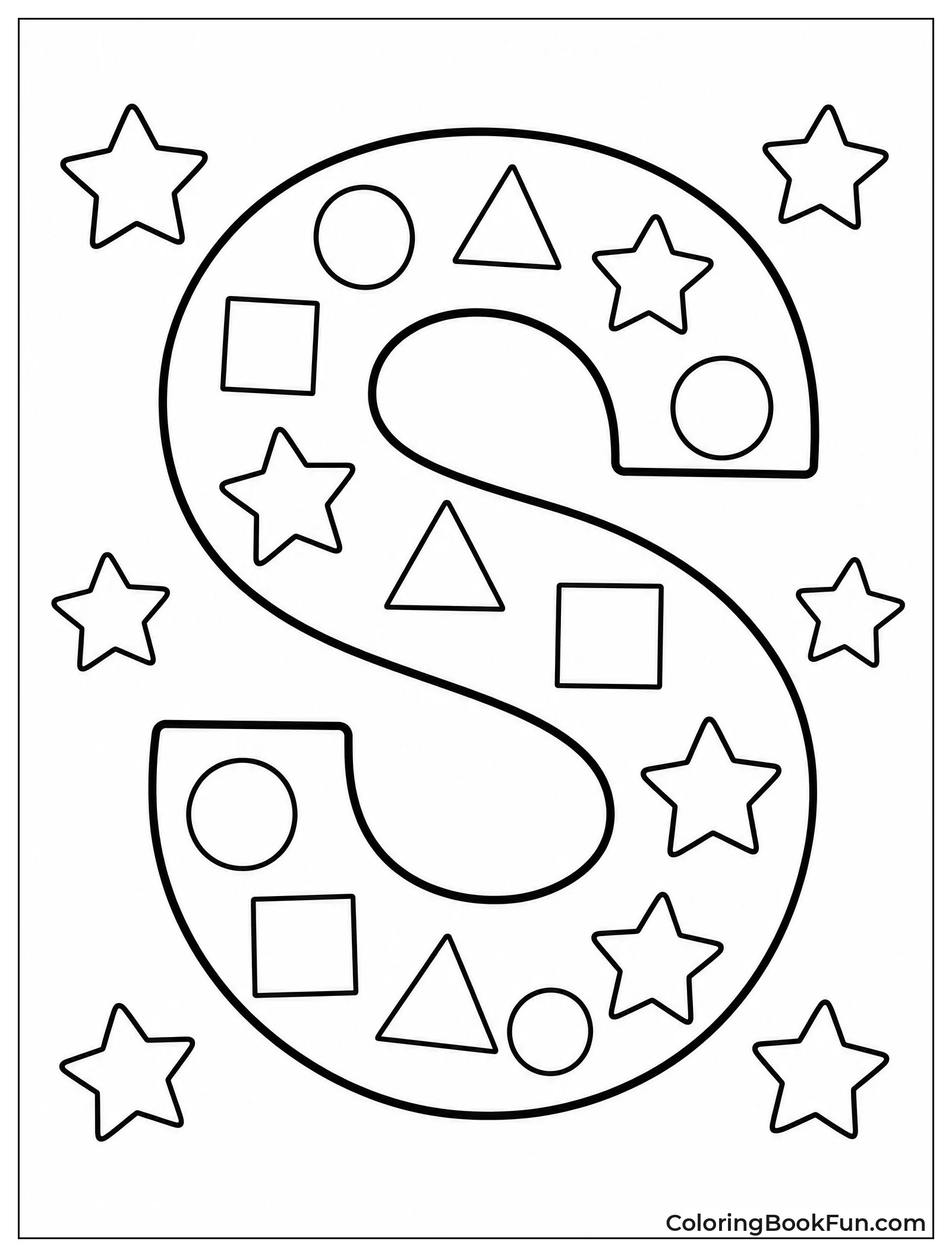 Block S with Shapes Inside