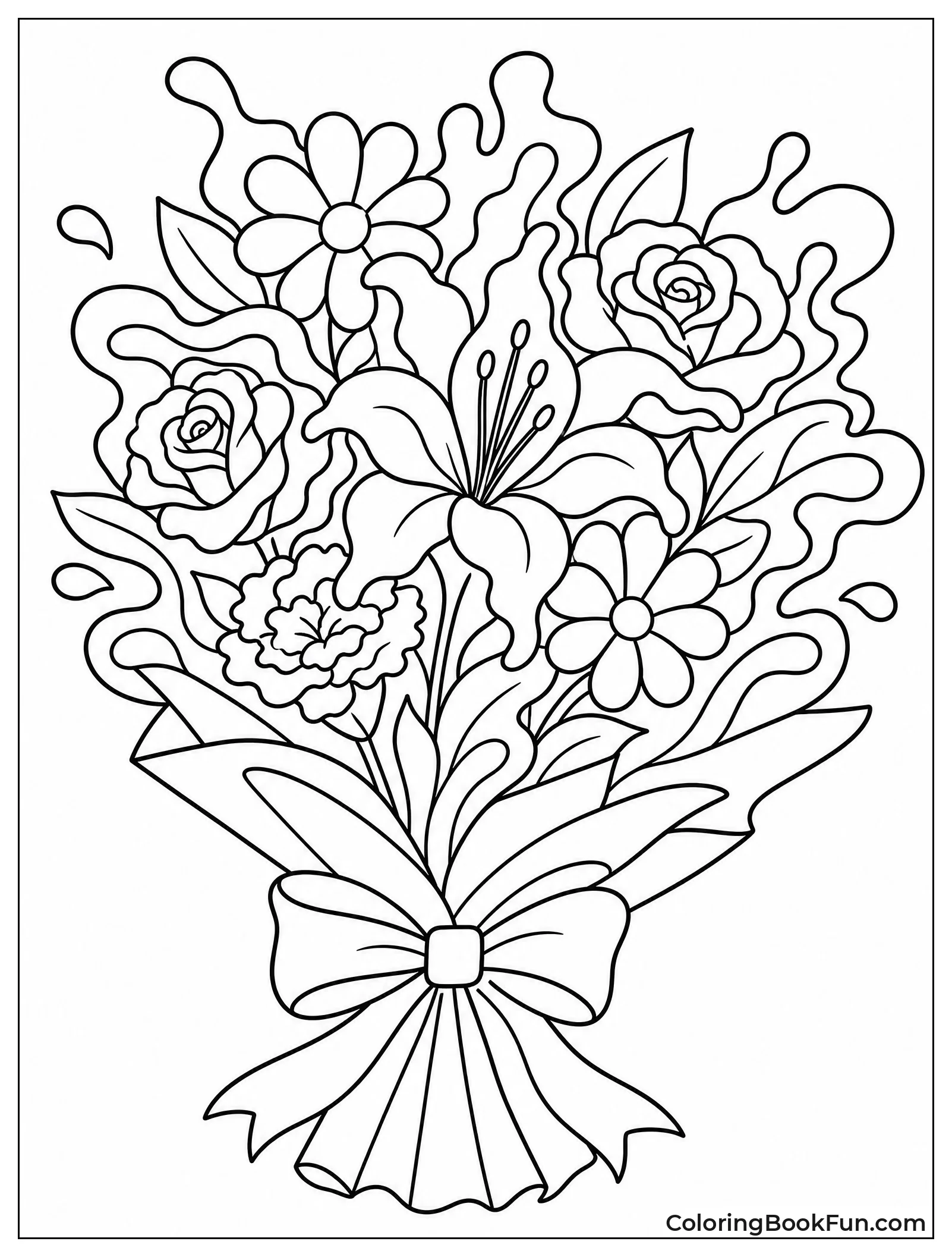 Flowing Liquid Petals in Bouquet