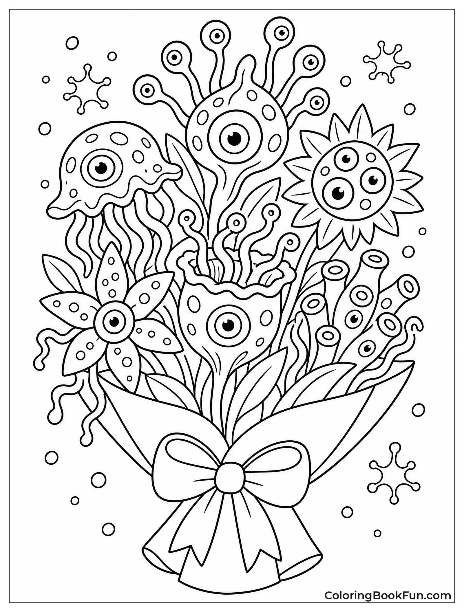Alien Flowers with Glowing Eyes