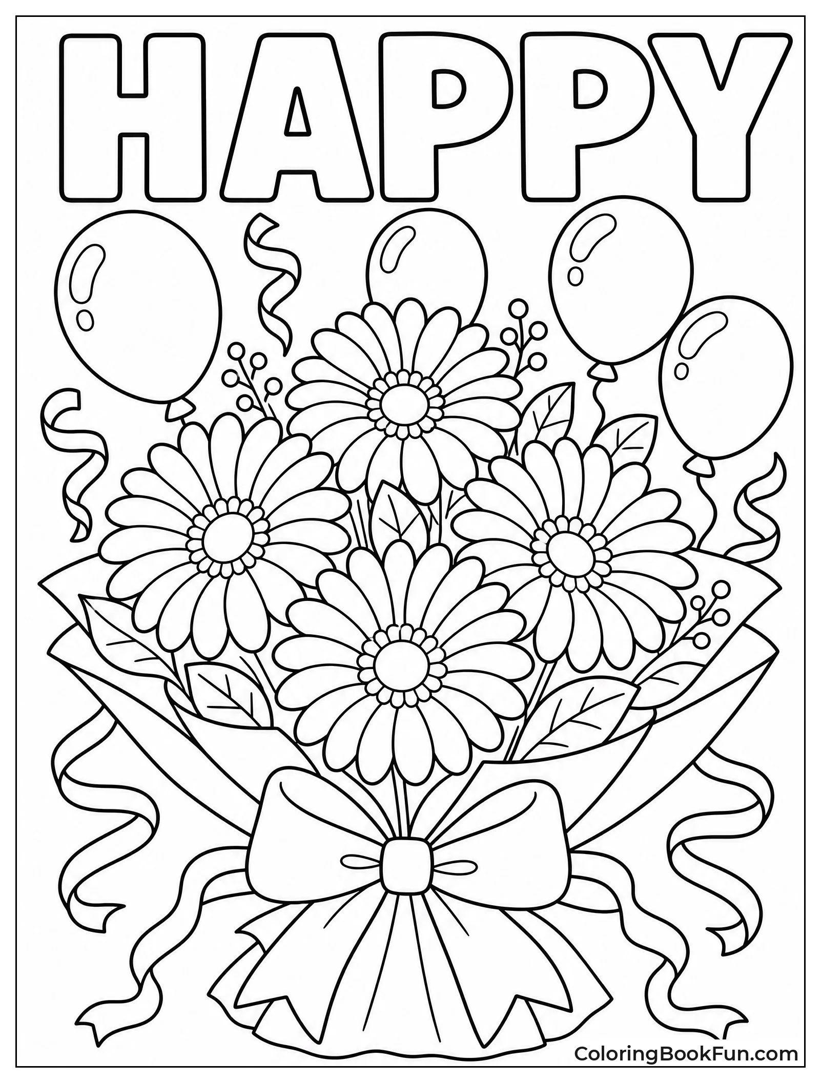 Big Birthday Bouquet with Balloons
