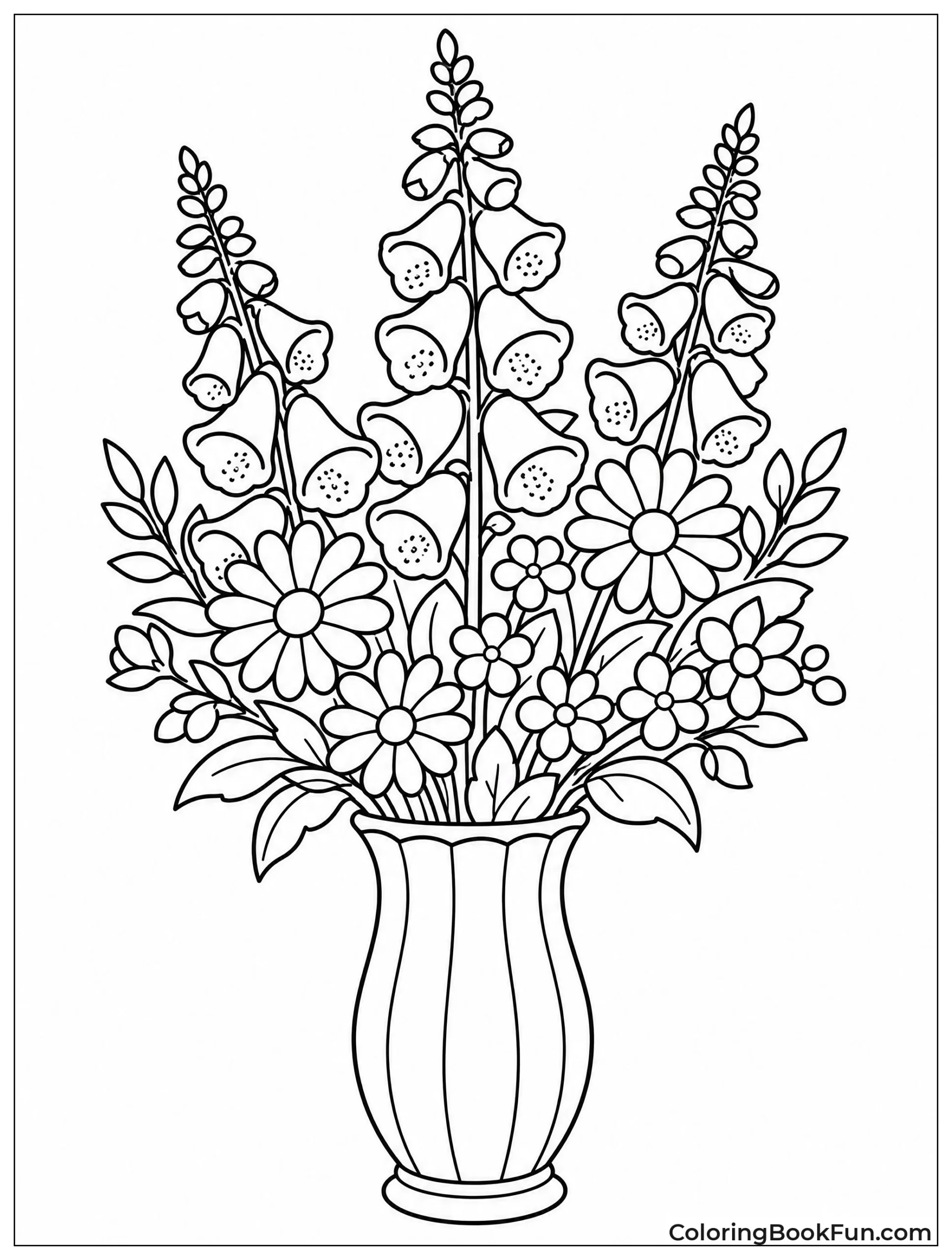 Tall Foxgloves in Elegant Vase