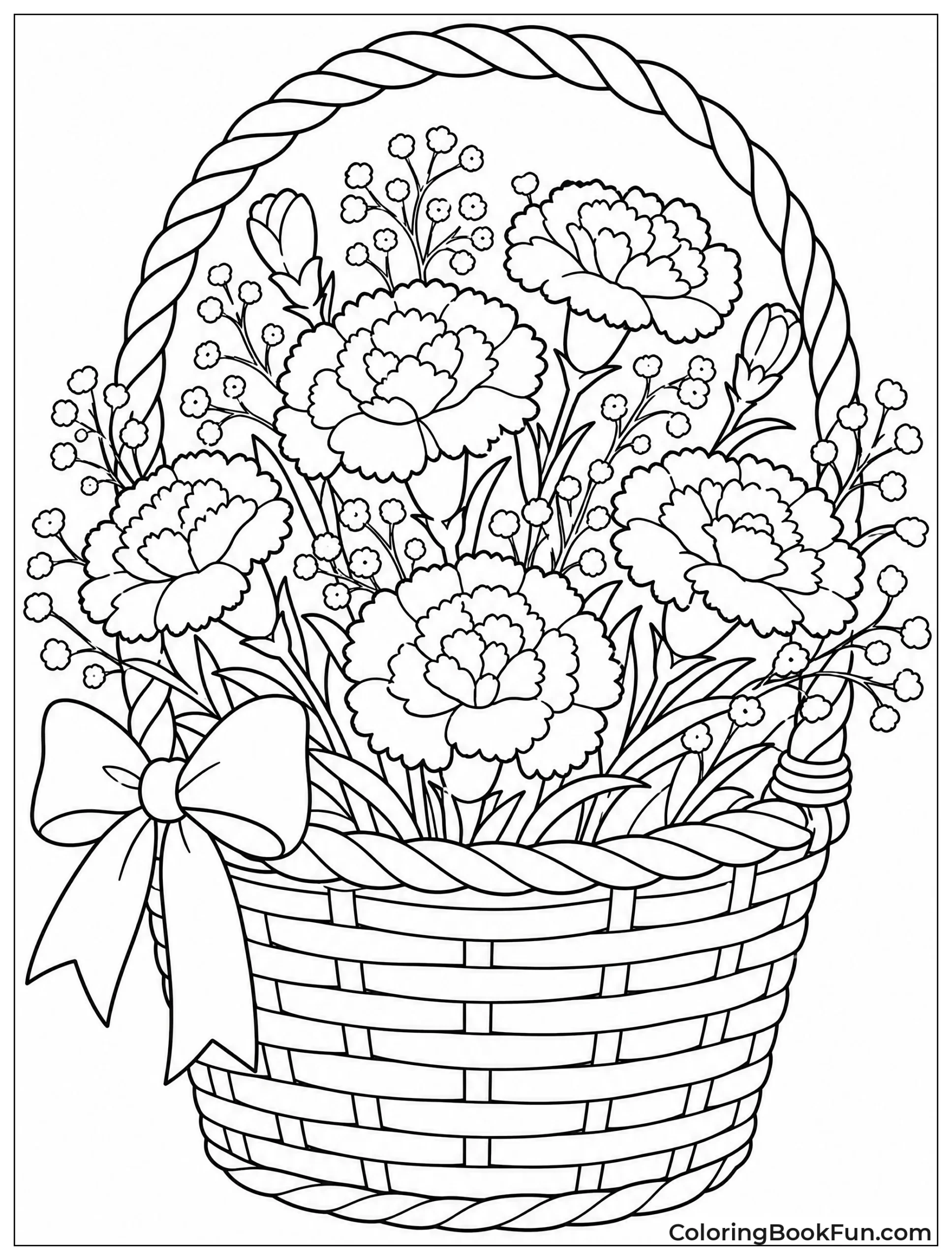 Flowers Peeking from Picnic Basket
