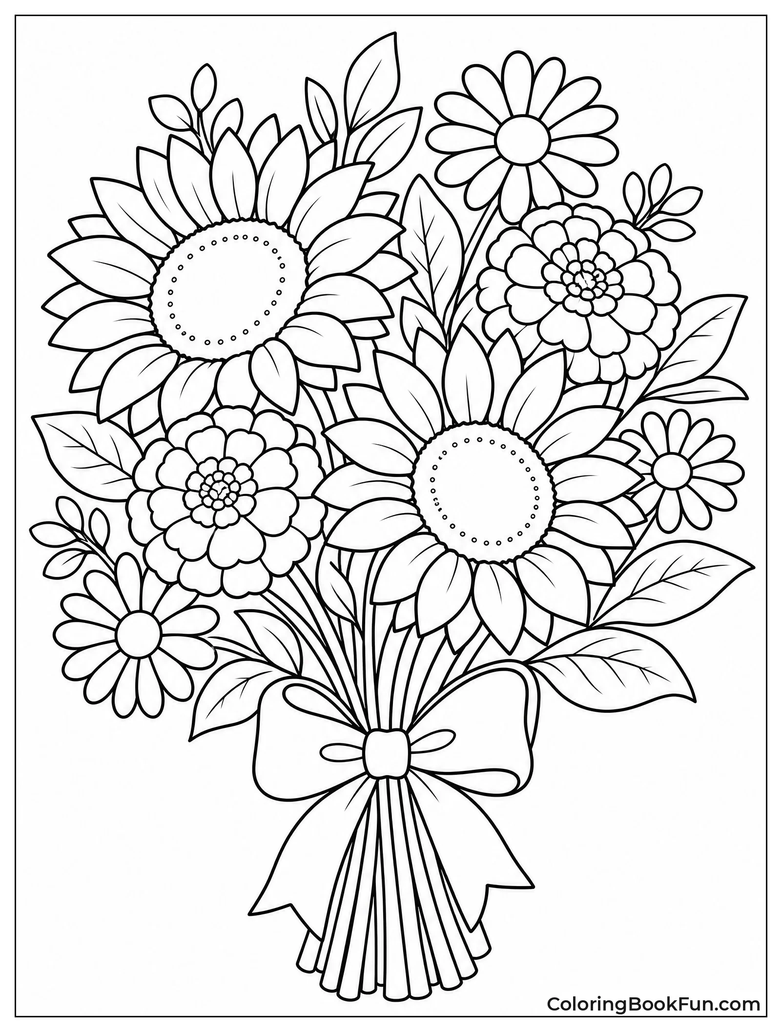 Summer Sunflowers Tied with Ribbon