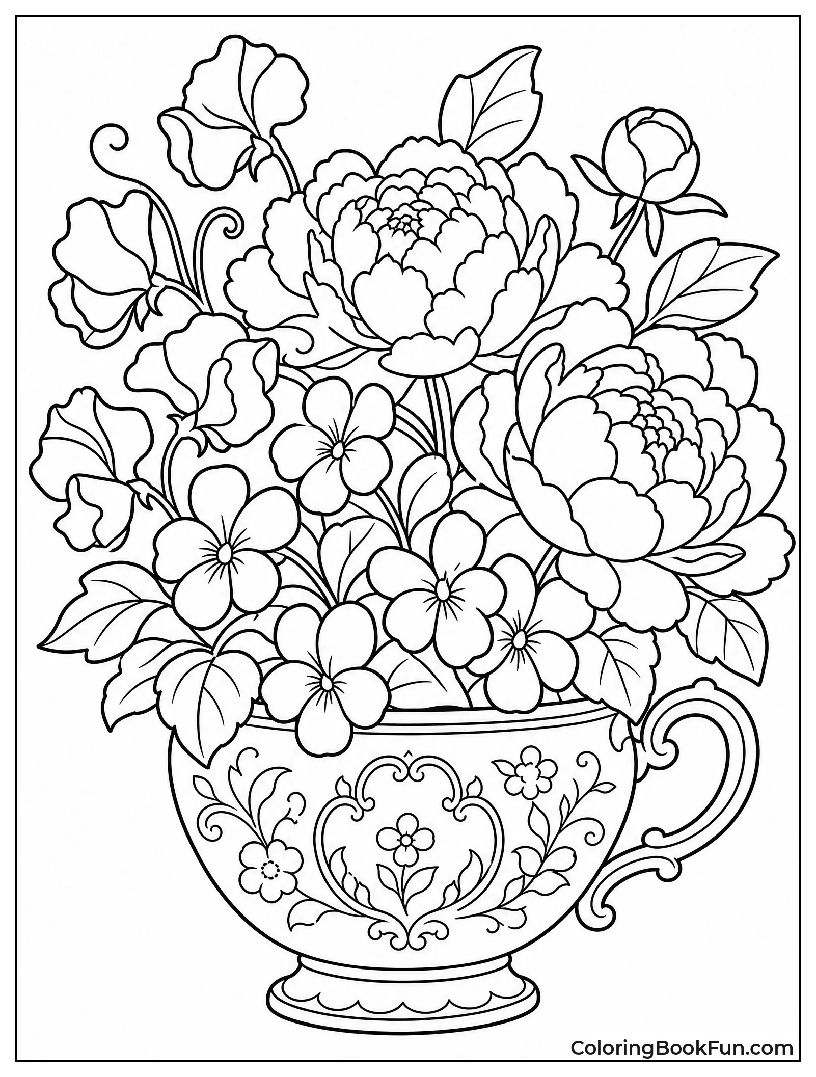 Violets in Vintage Teacup