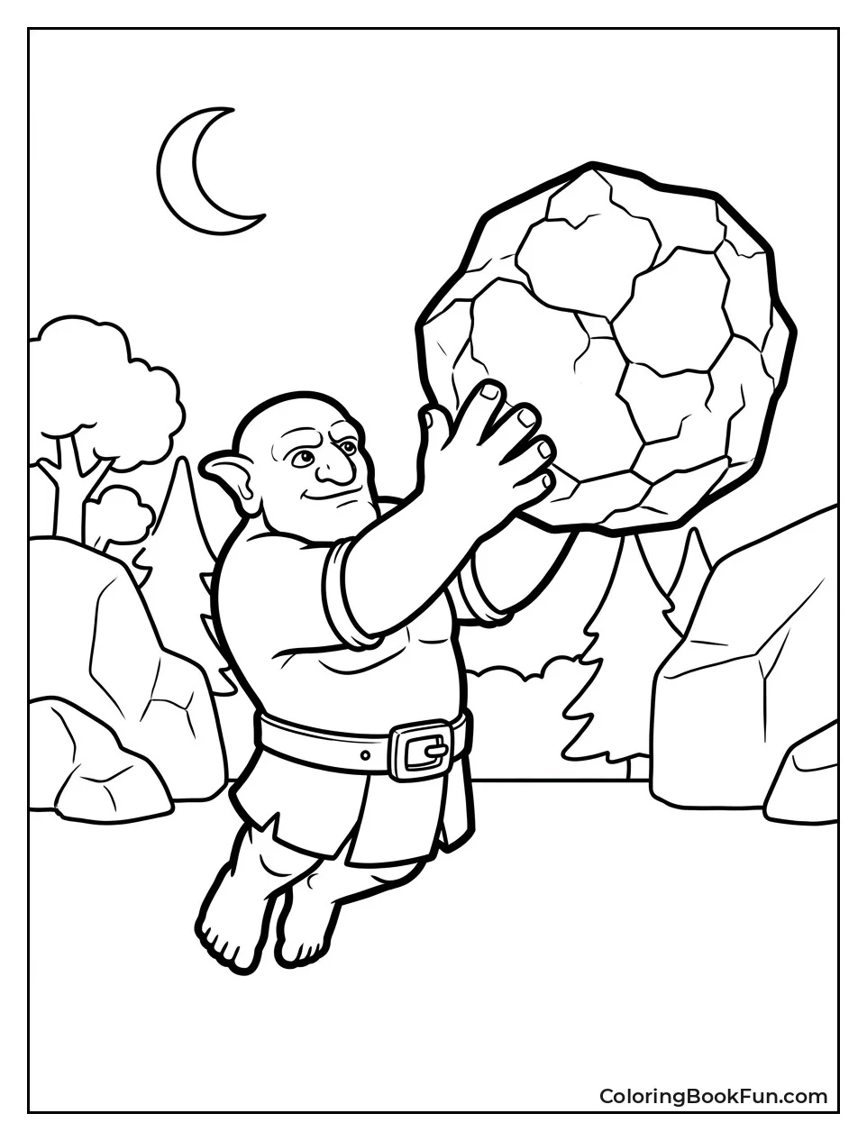 Bowler Throwing a Big Rock