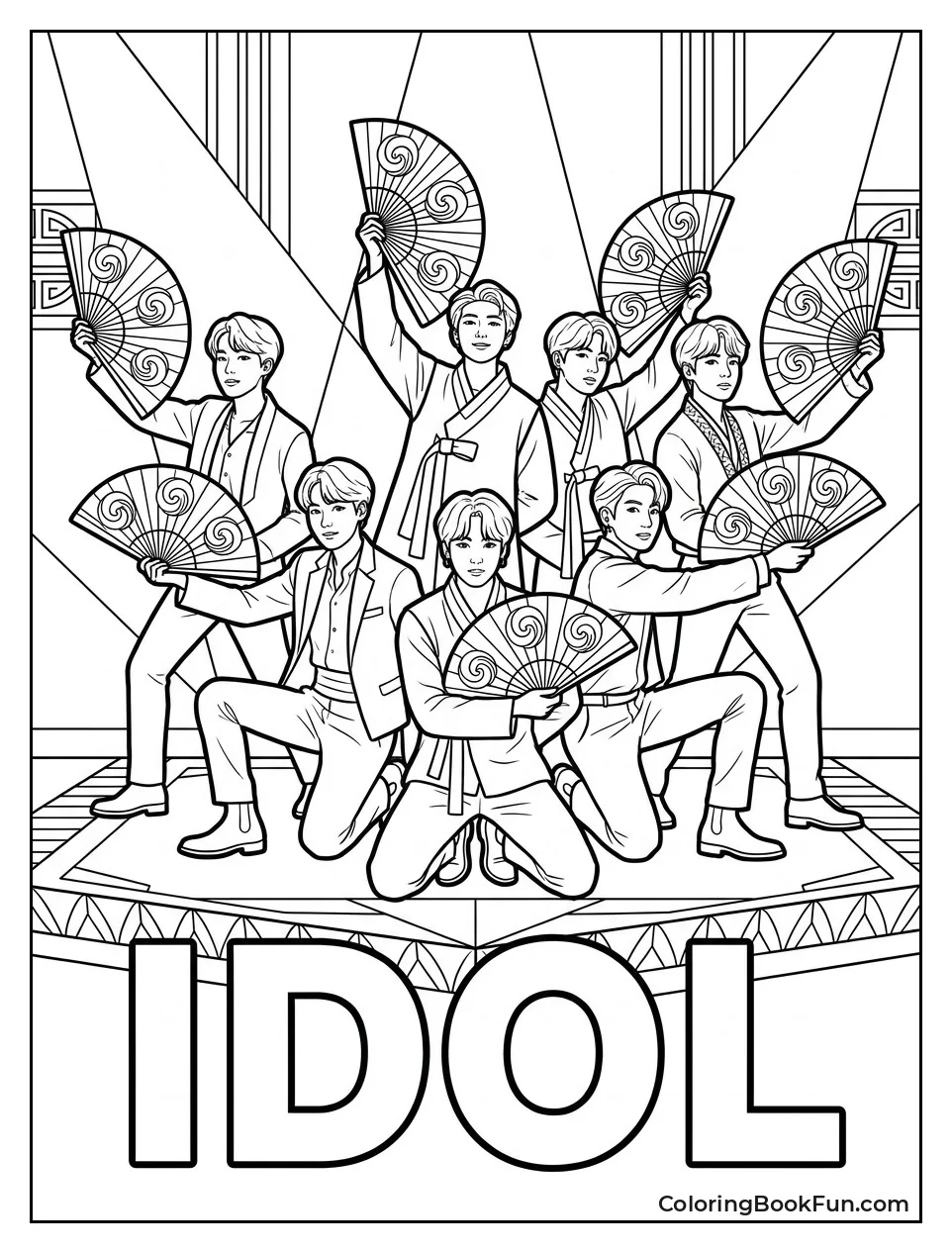 BTS Dancing with Decorative Fans
