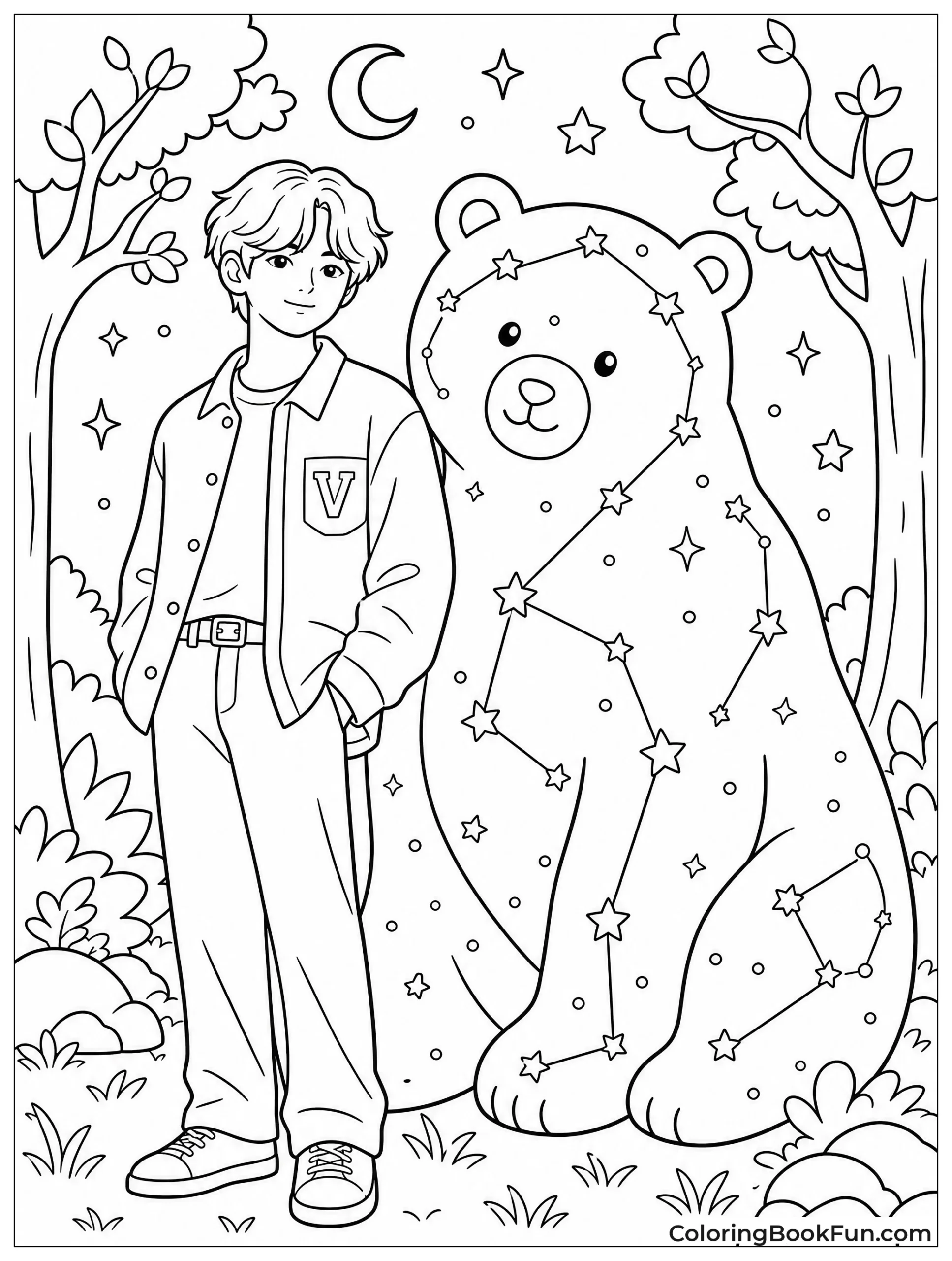 V Standing by Starry Bear