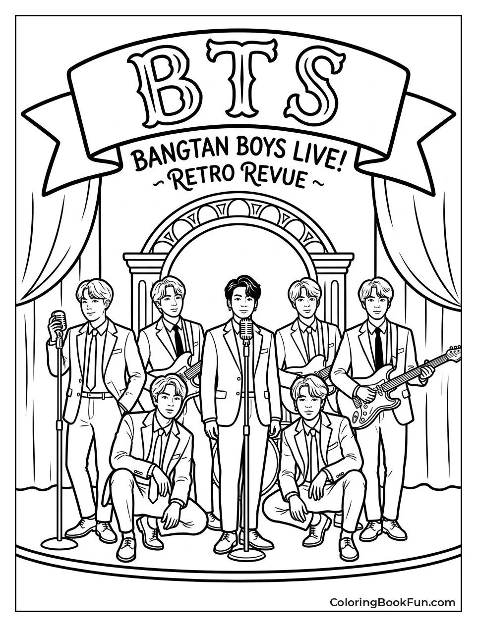 BTS in Vintage Concert Poster Style