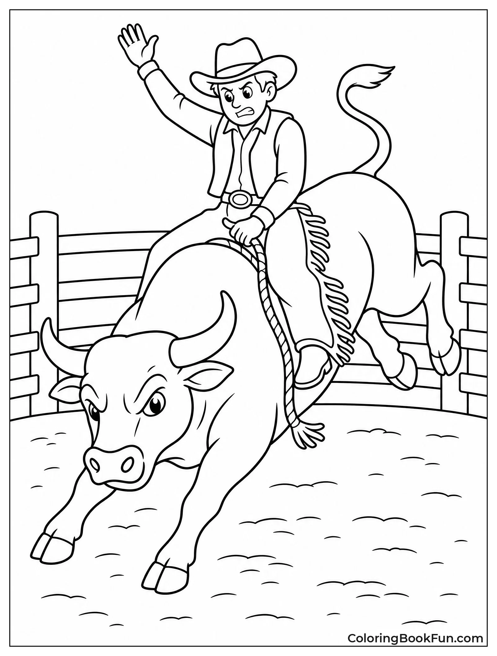 Bull Bucks Wildly with Rider