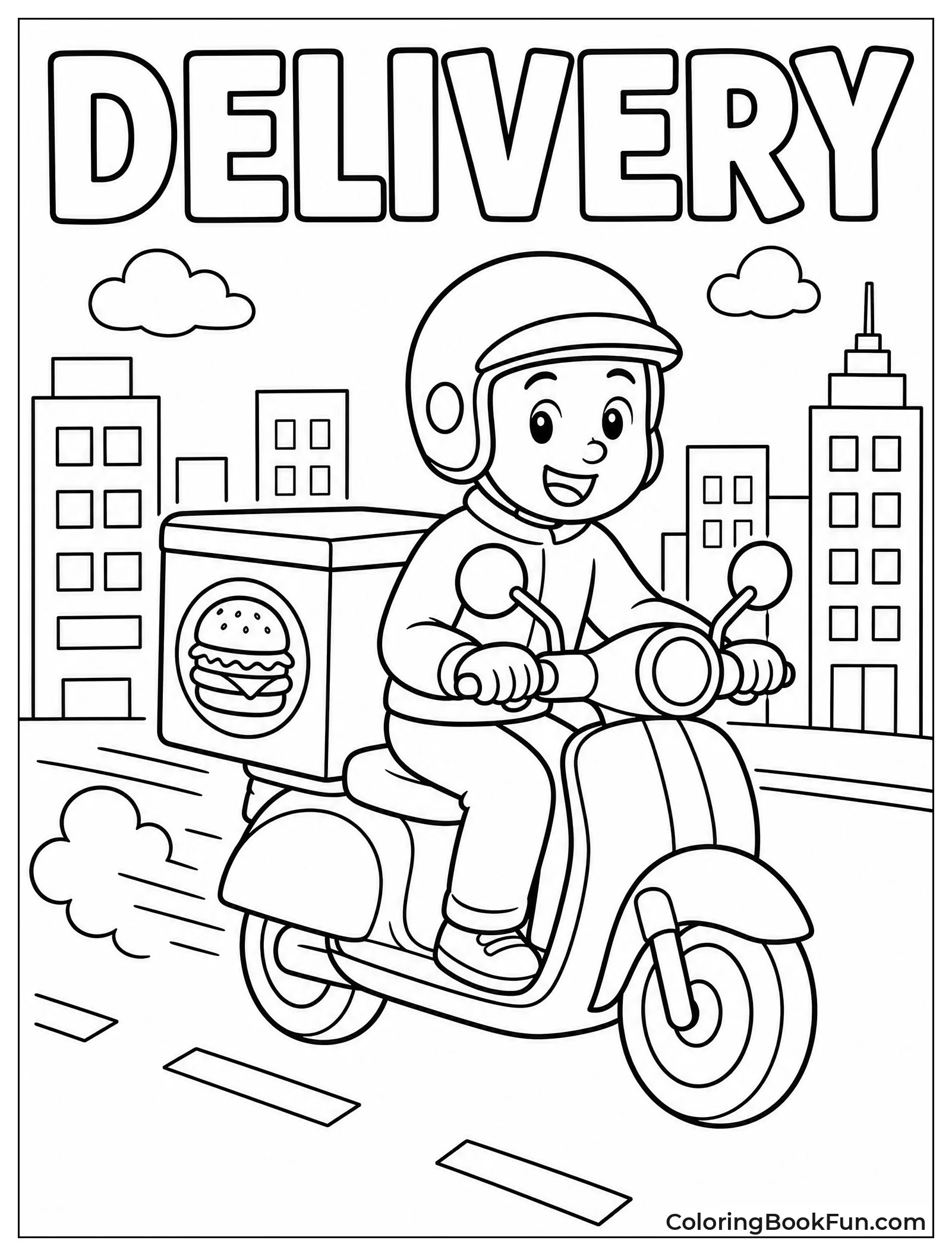 Scooter Delivering Burgers
