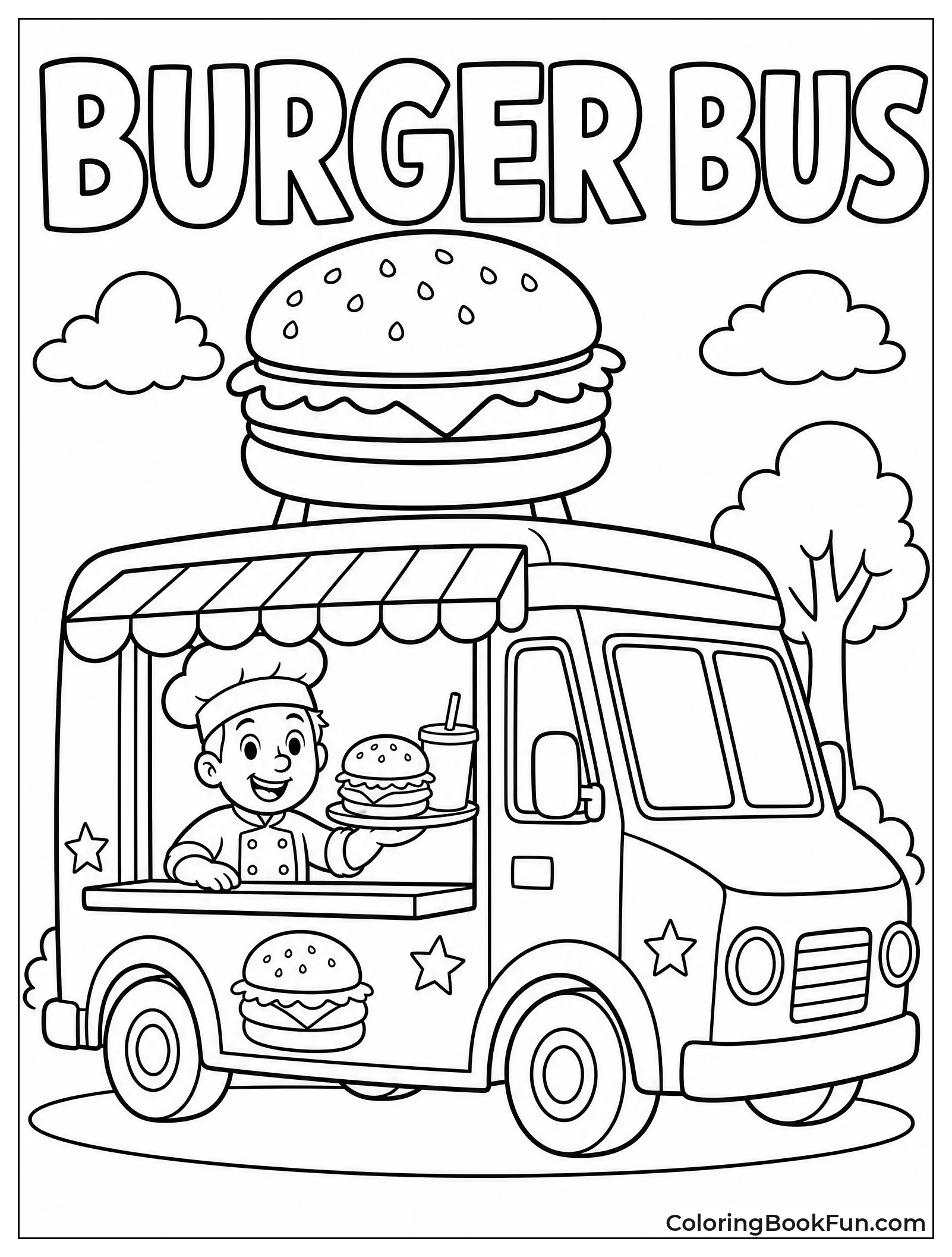Food Truck with Burger Sign