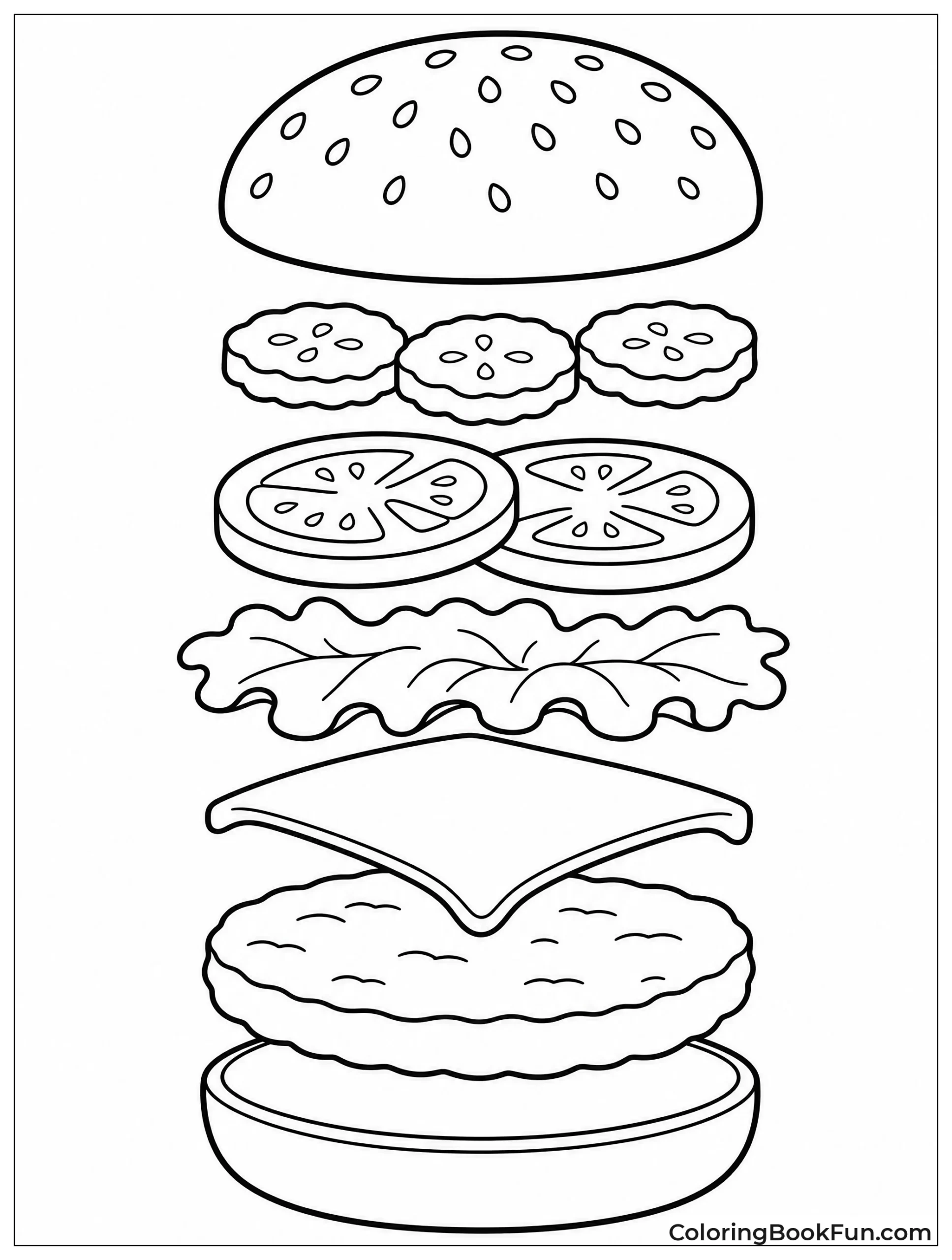Burger Ingredients in a Line