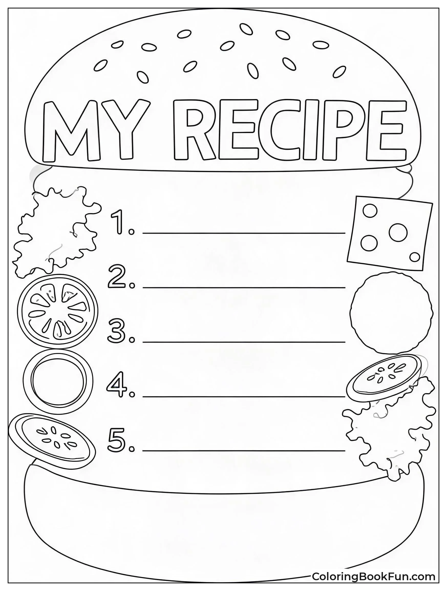 Burger Border around Recipe Lines