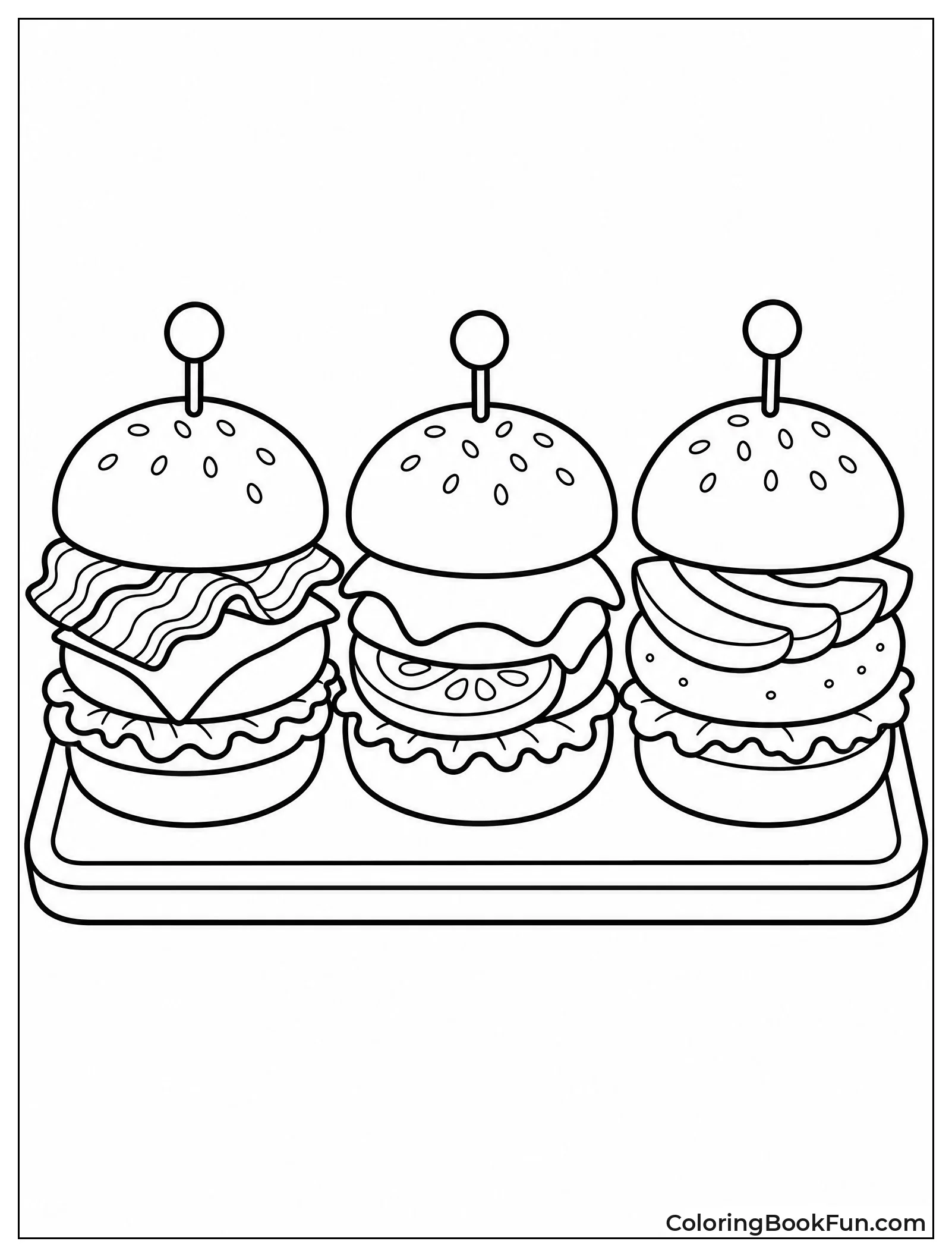 Three Mini Sliders on Tray