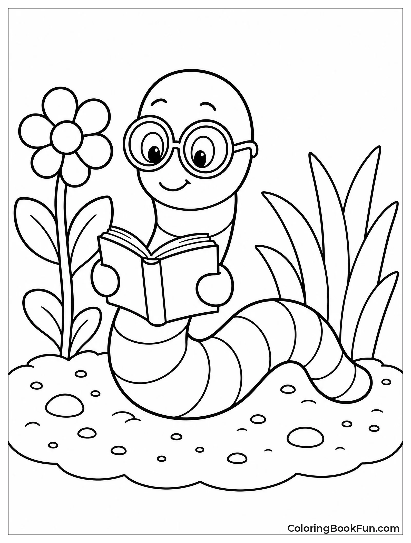 Worm Wears Glasses And Reads