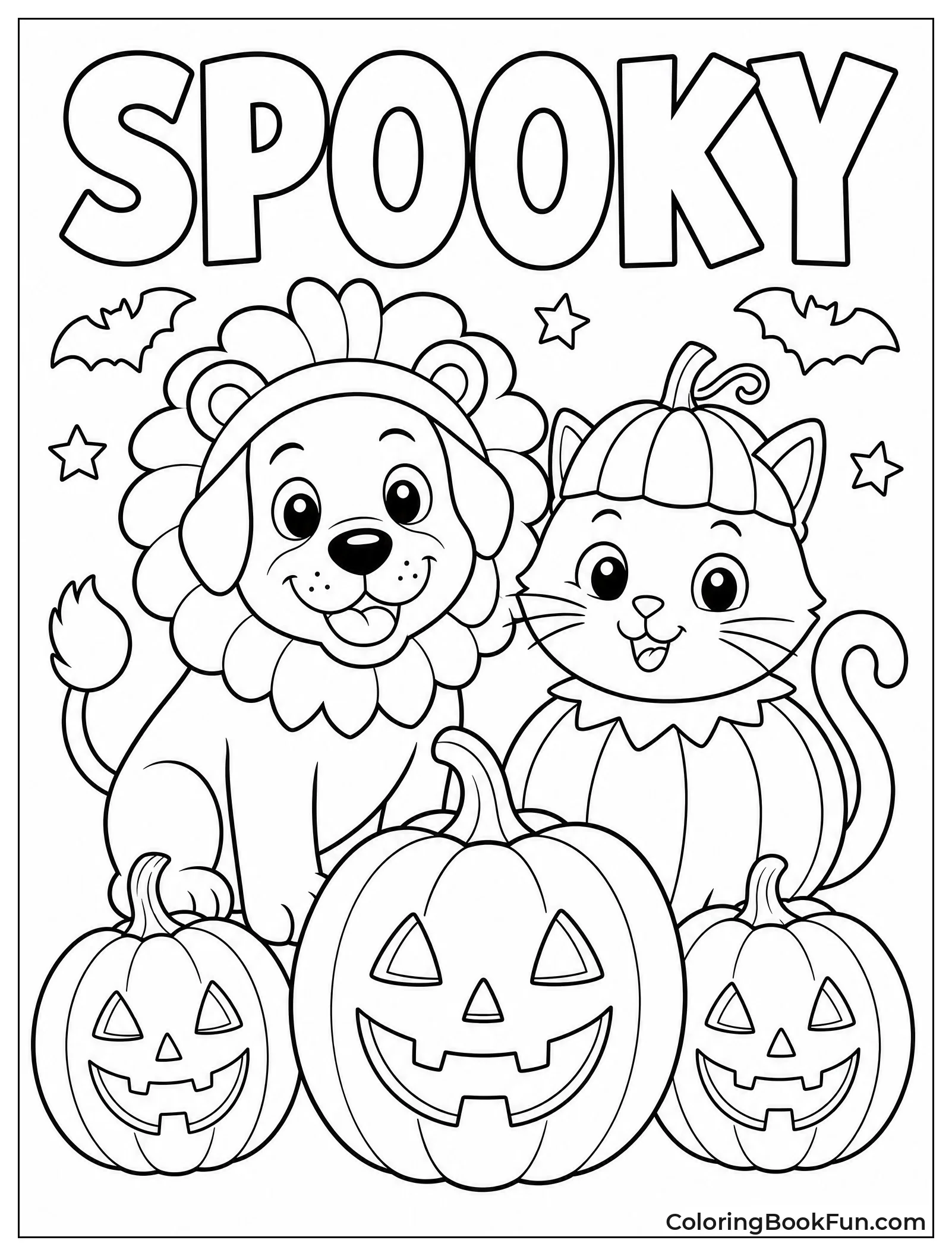 Dog and Cat in Halloween Costumes