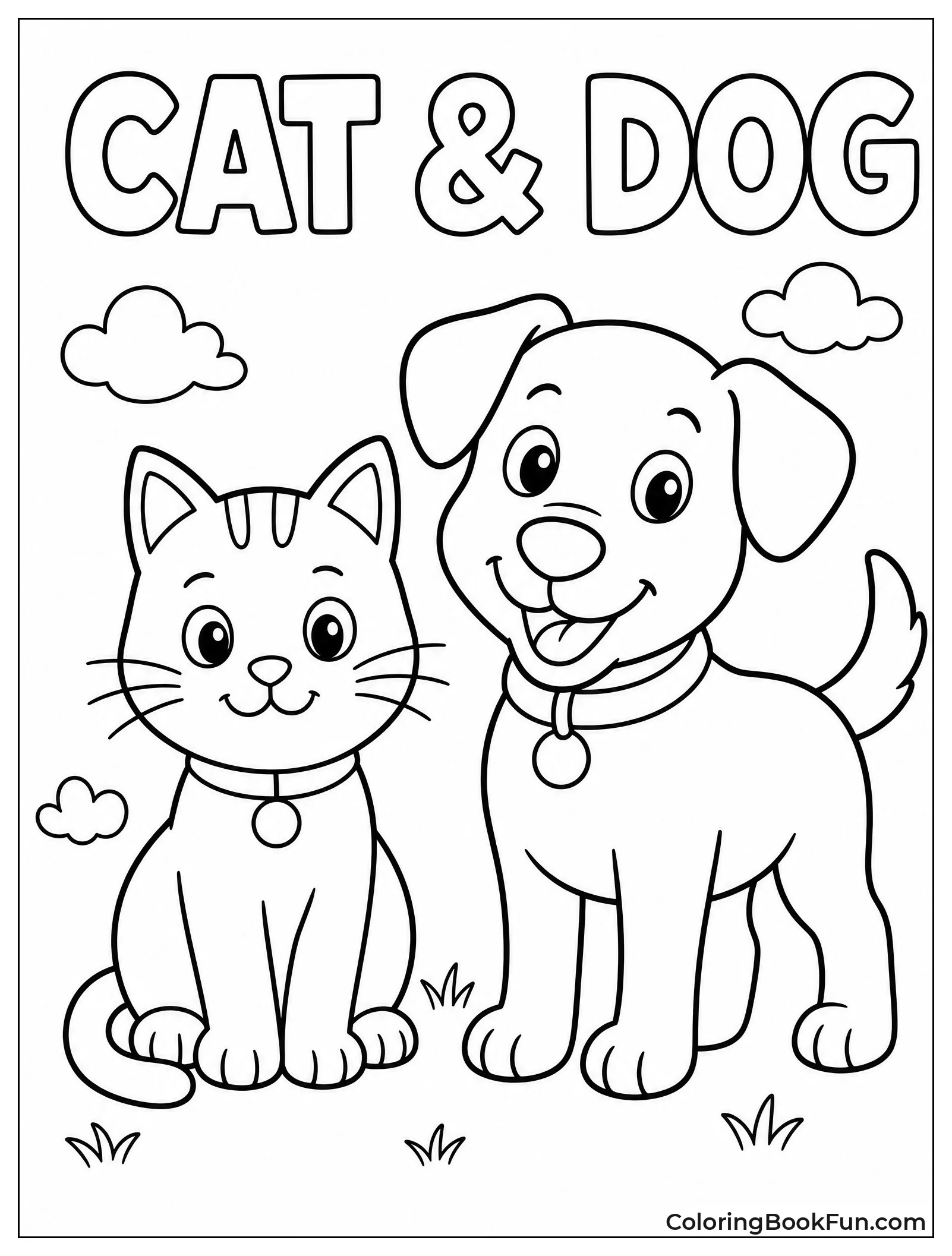 Simple Dog and Cat Outlines