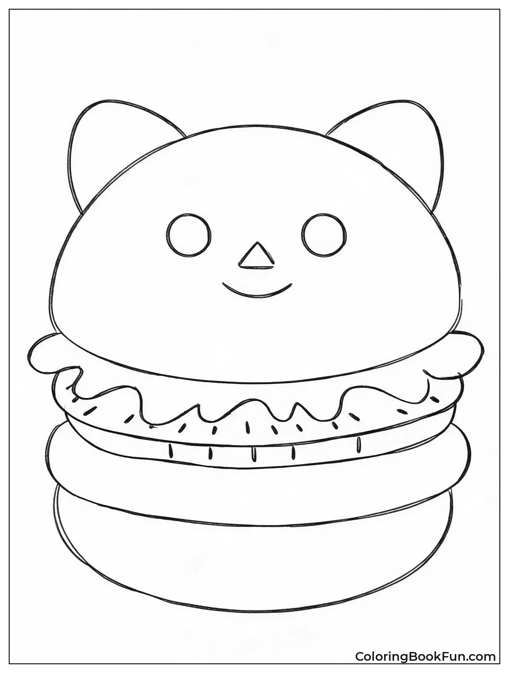 Cat Shaped Burger with Face