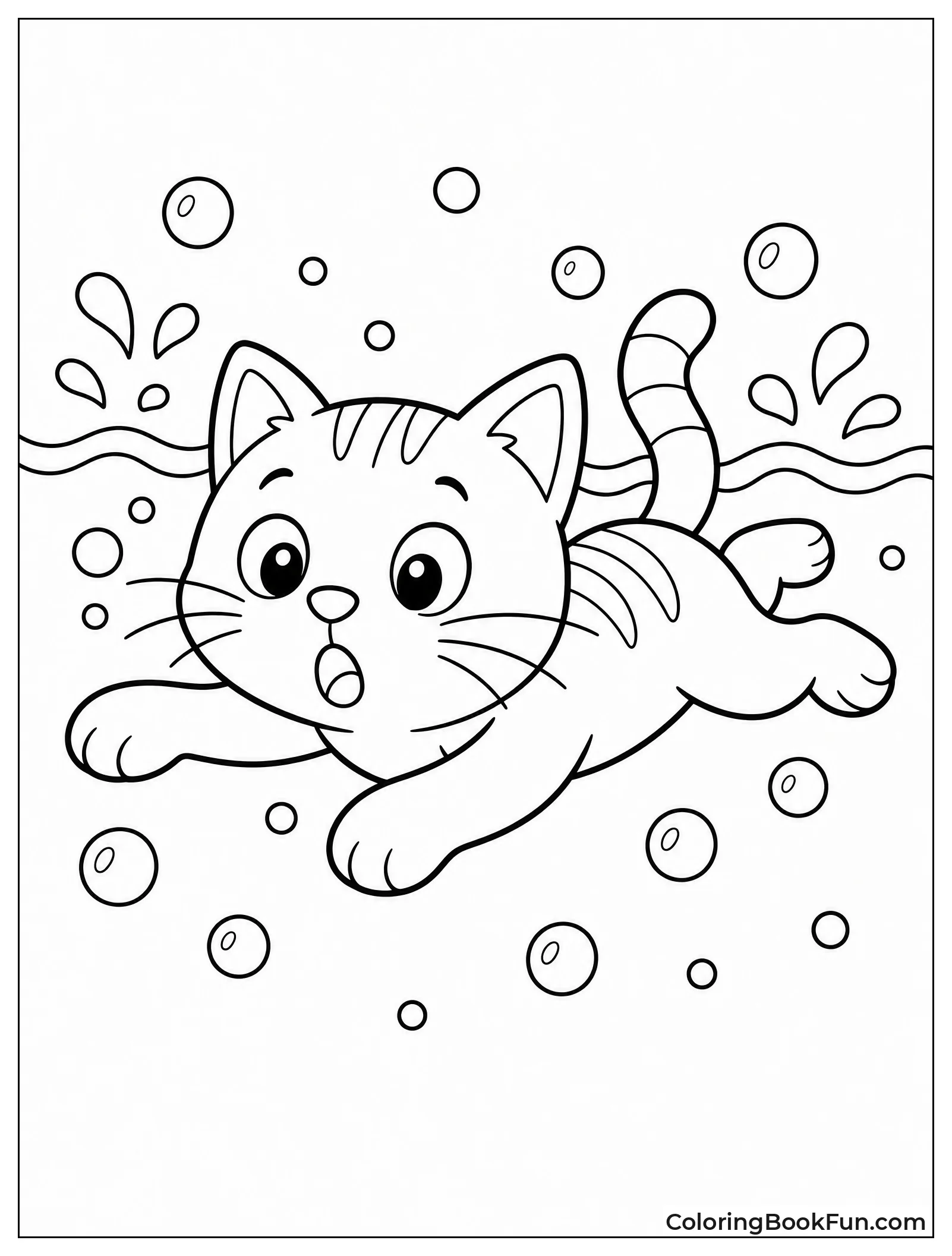 Cute Cat Paddles with Bubbles