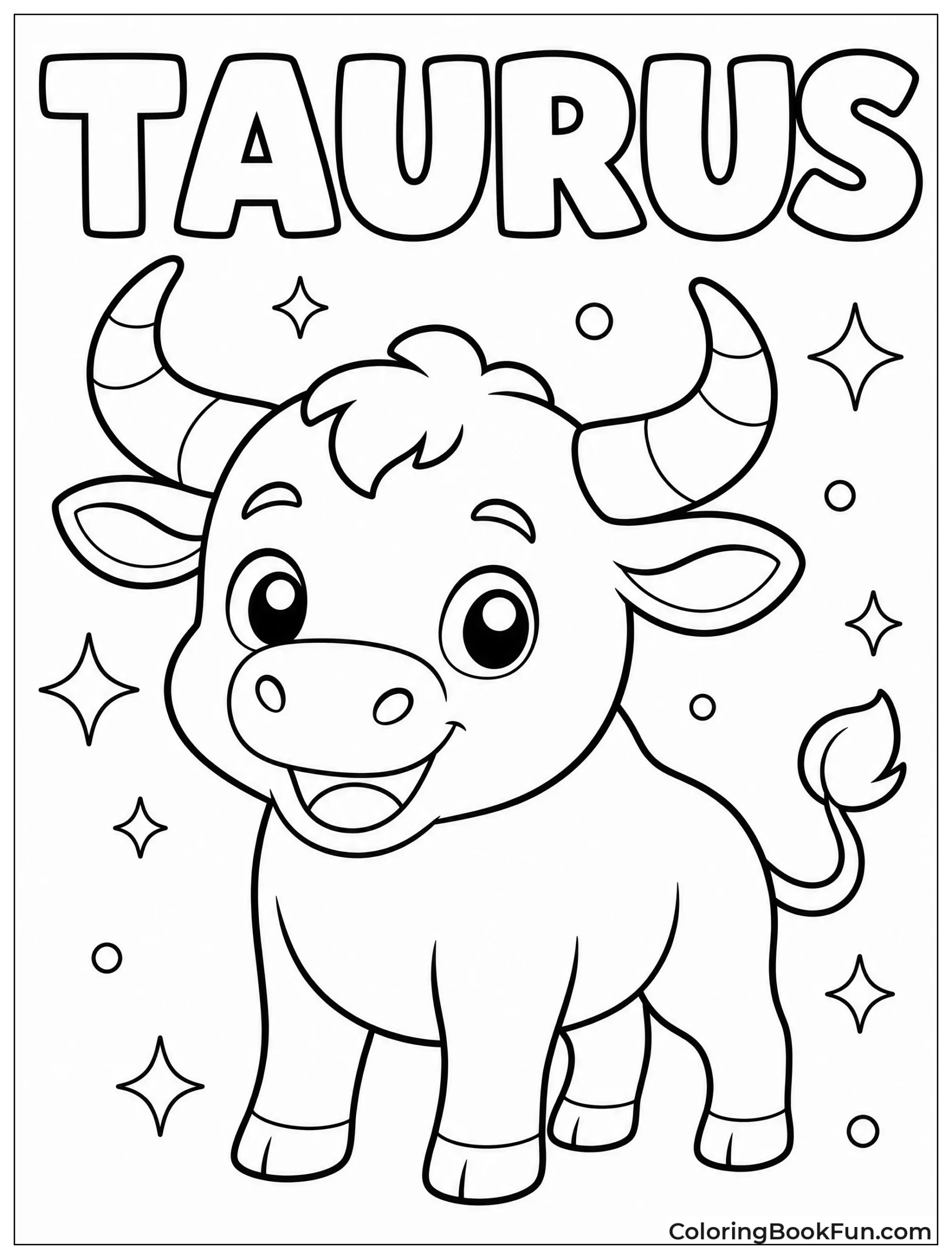 Cute Chibi Bull With Sparkles