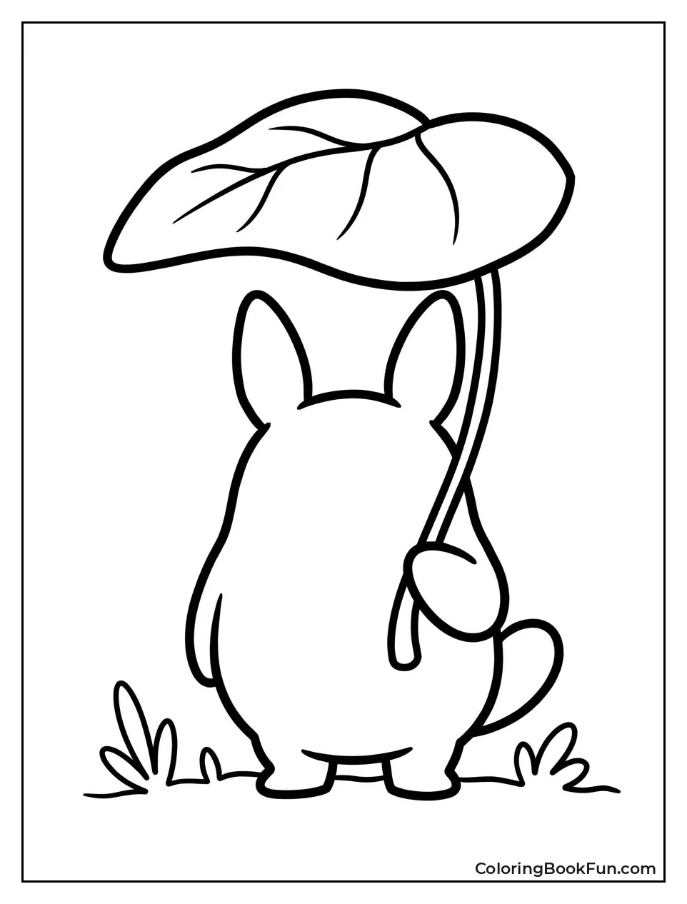 Chibi Totoro Holding Leaf